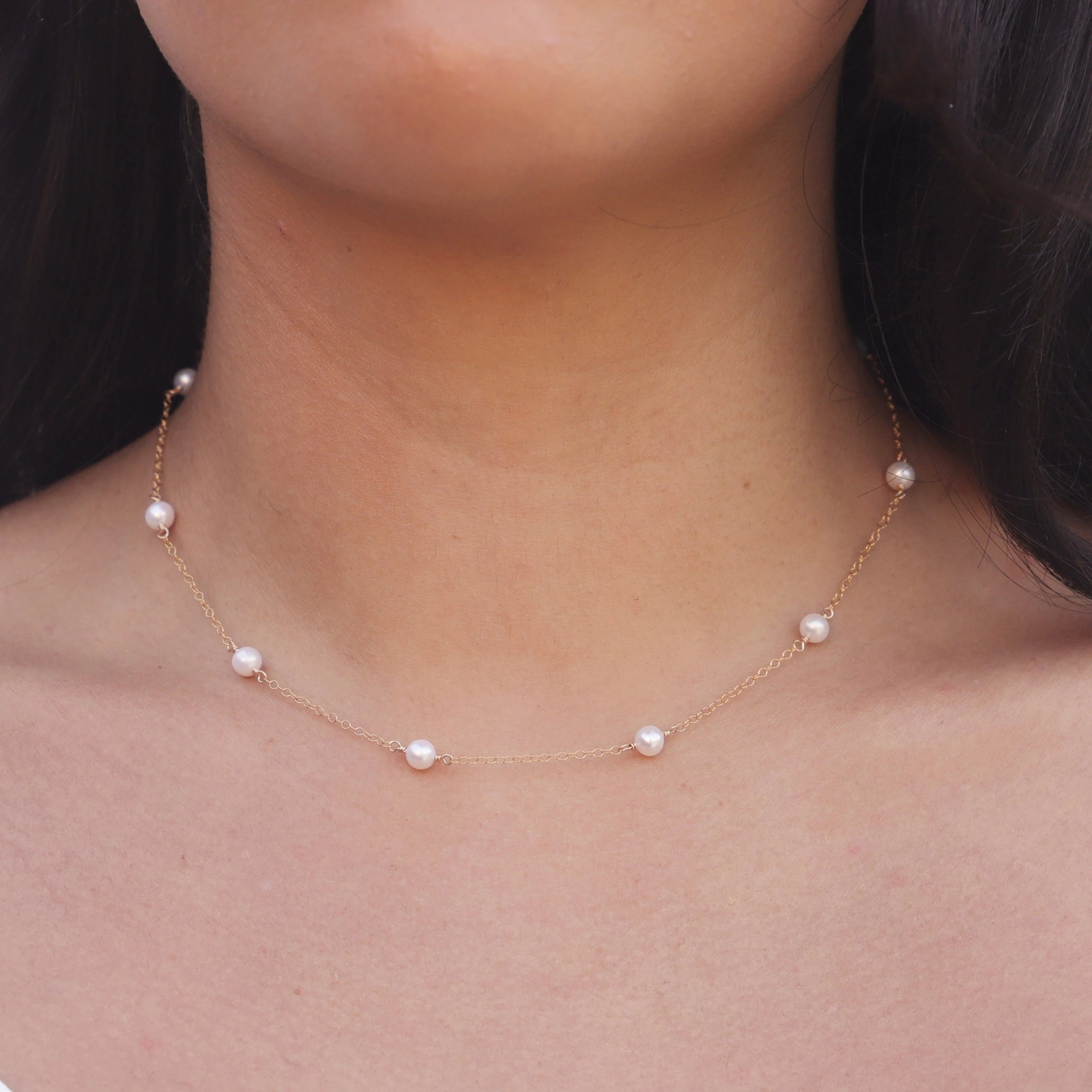 Gold Pearl Necklace