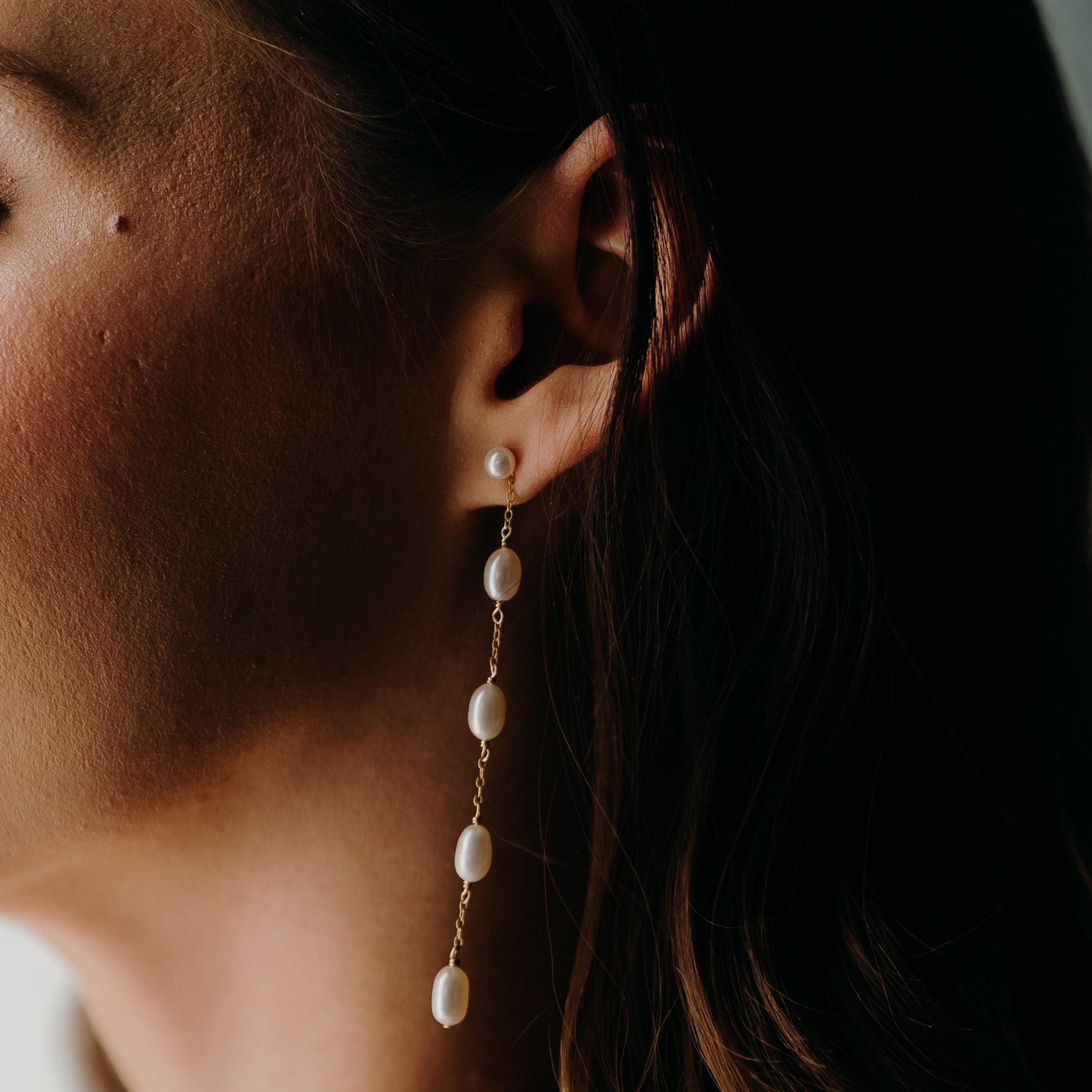 Long Pearl Earrings