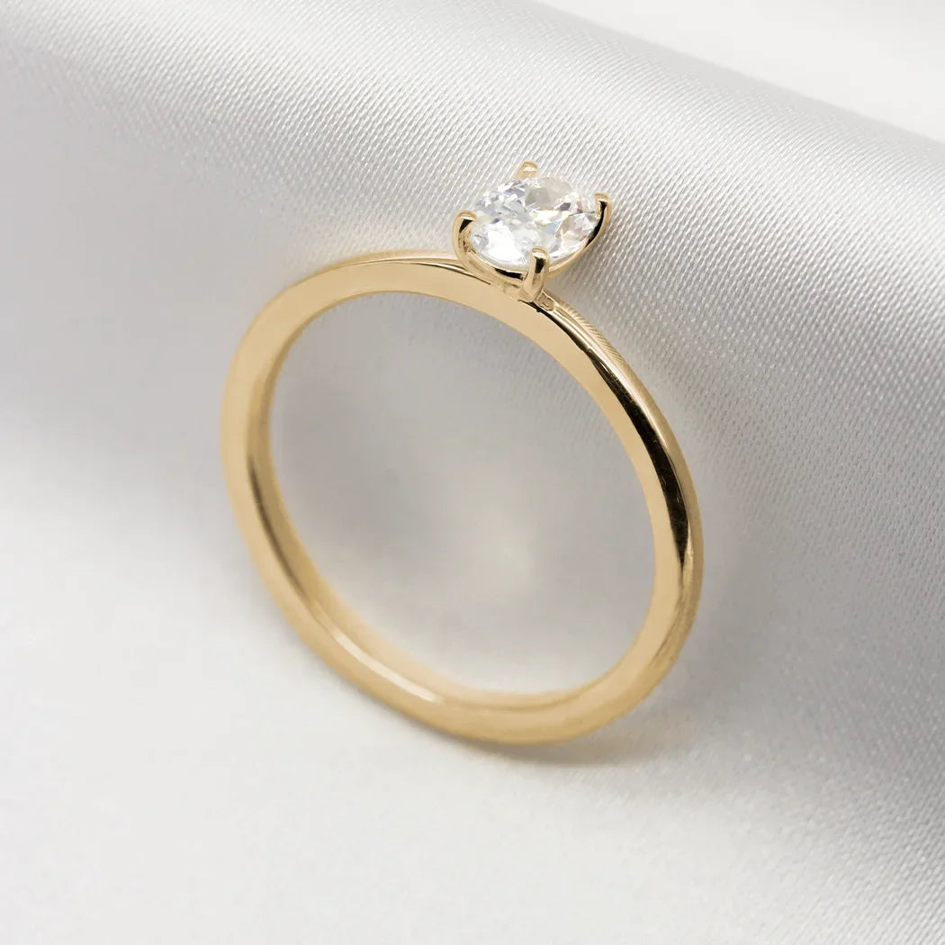 9ct Gold 0.5ct Oval Engagement Ring - Asha