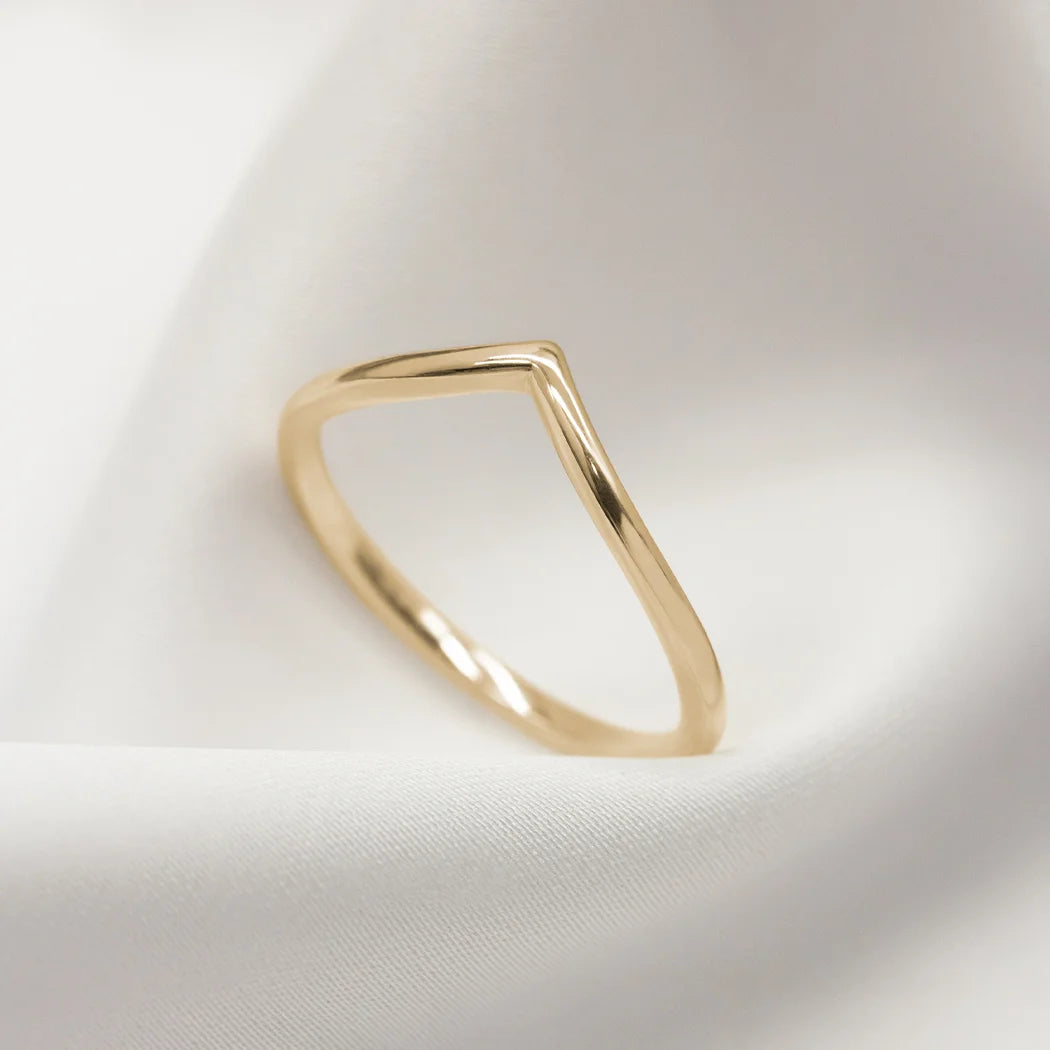 9ct Gold Wishbone Wedding Ring - Liana
