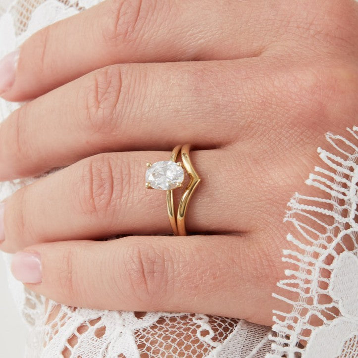 9ct Gold Wishbone Wedding Ring - Liana
