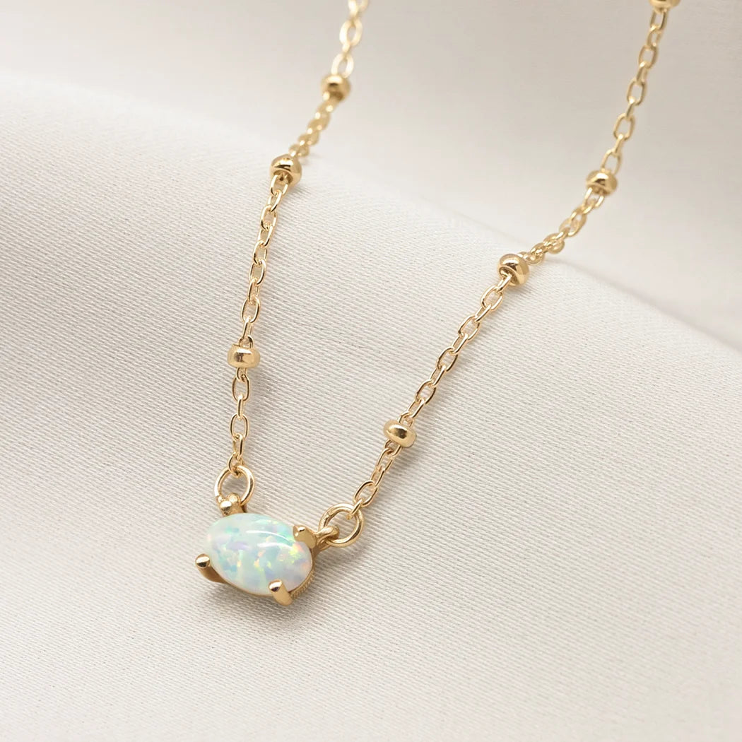 Opal Oval Gemstone Necklace
