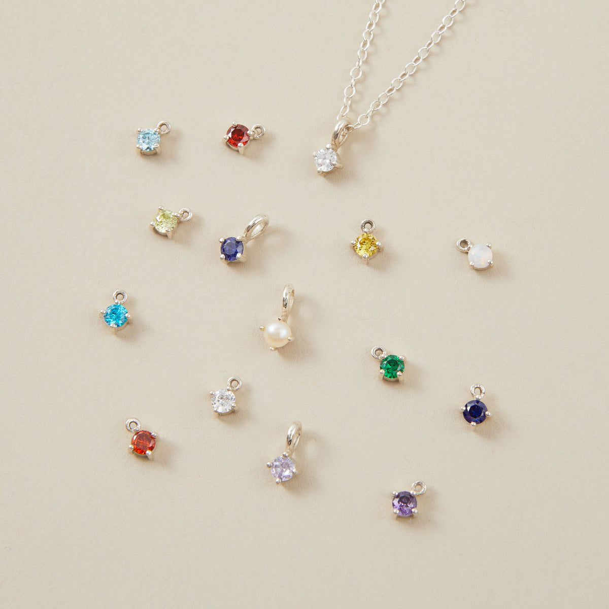 Mini Single Birthstone Charm Necklace