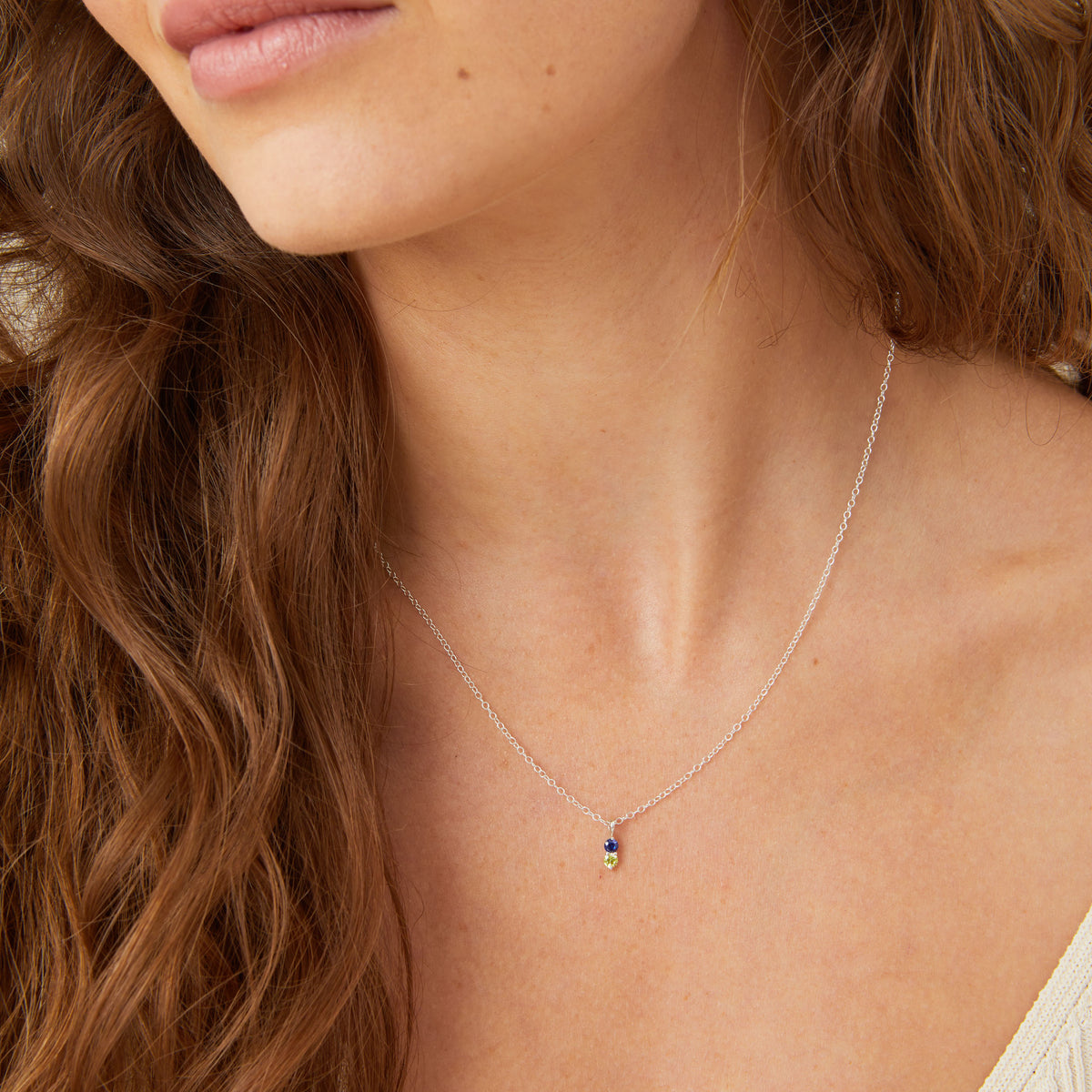 Two Birthstone Charm Necklace