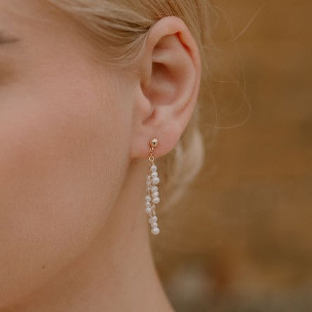 Delilah Small Bridal Pearl Cluster Earrings