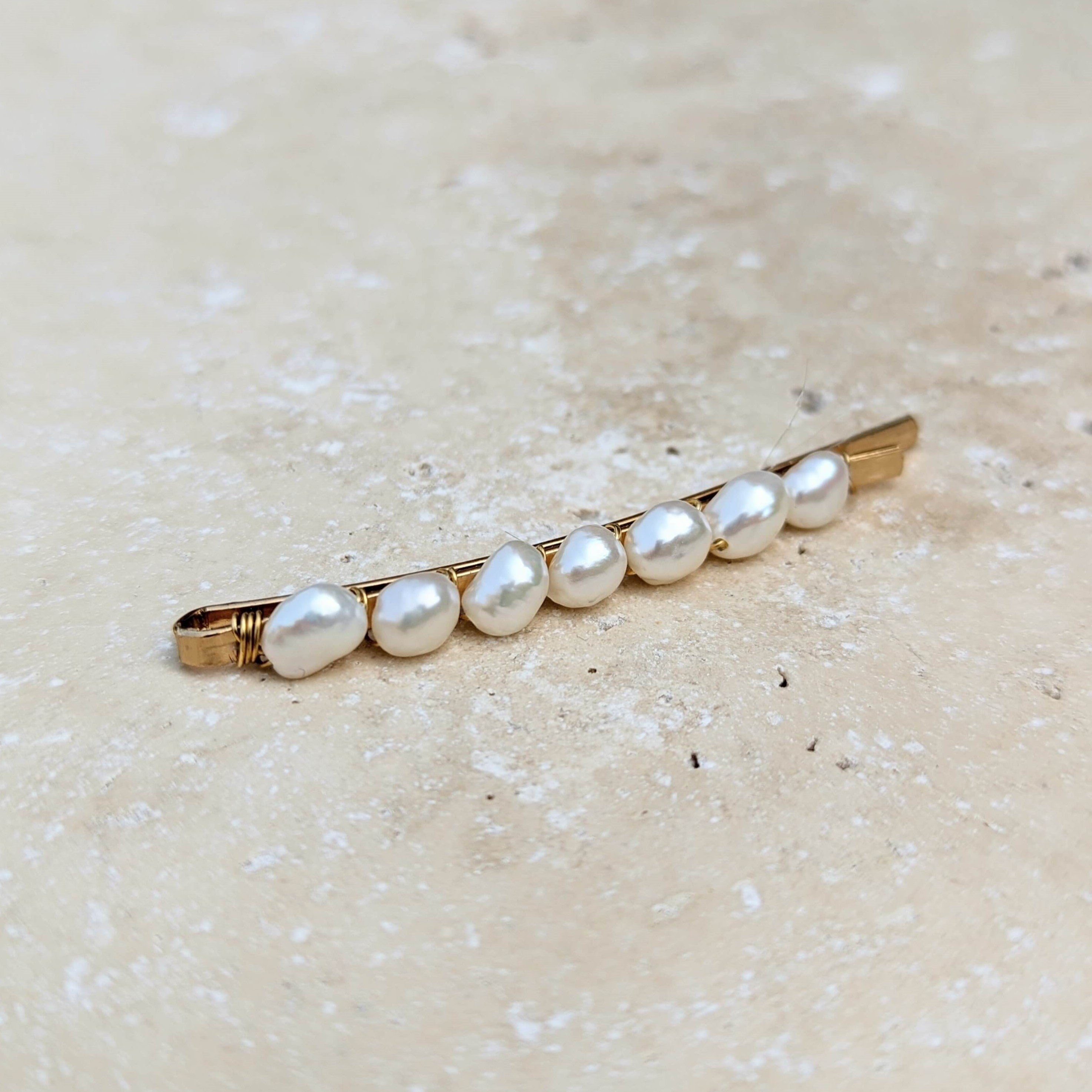 pearl hair slide short in gold