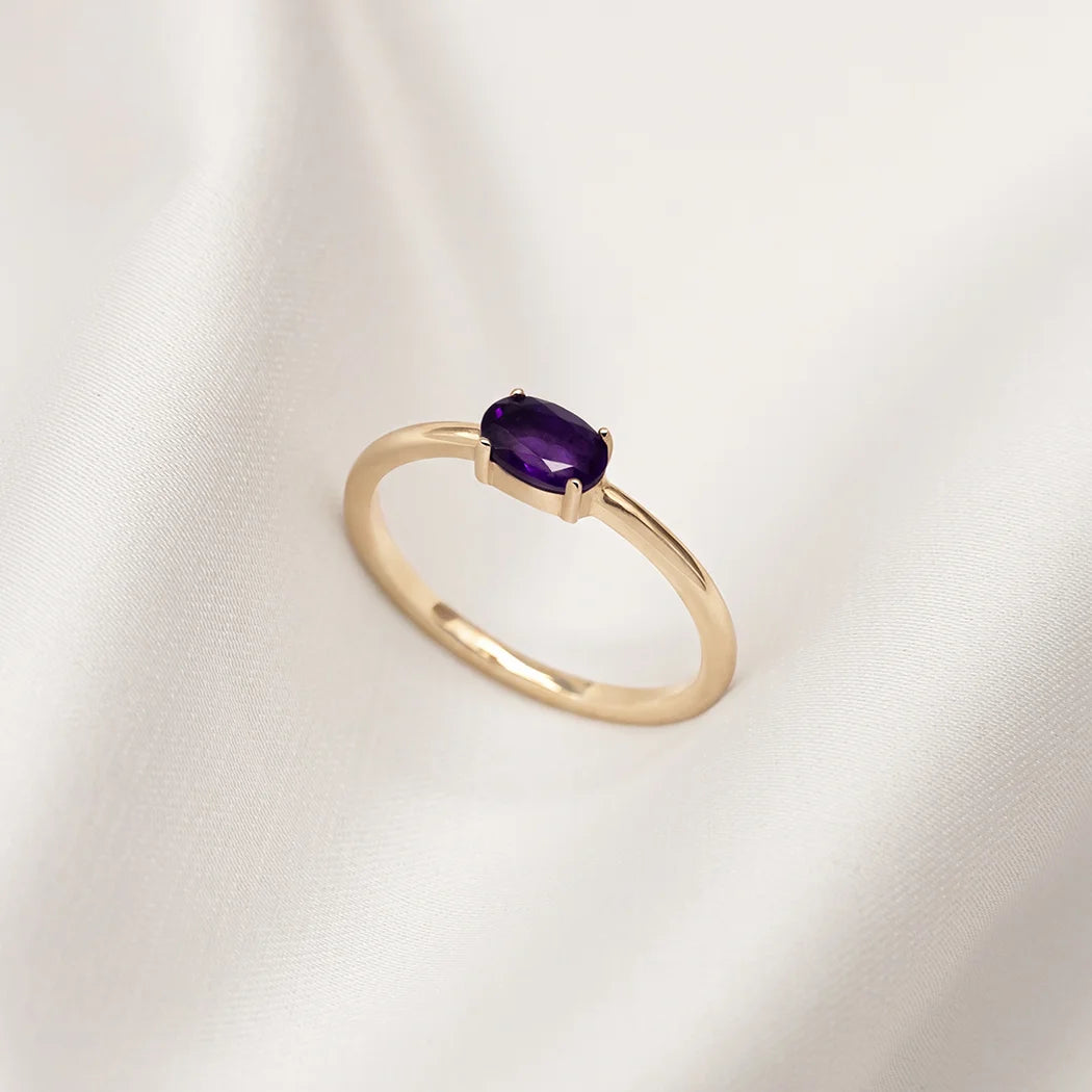 Amethyst Oval Gemstone Ring