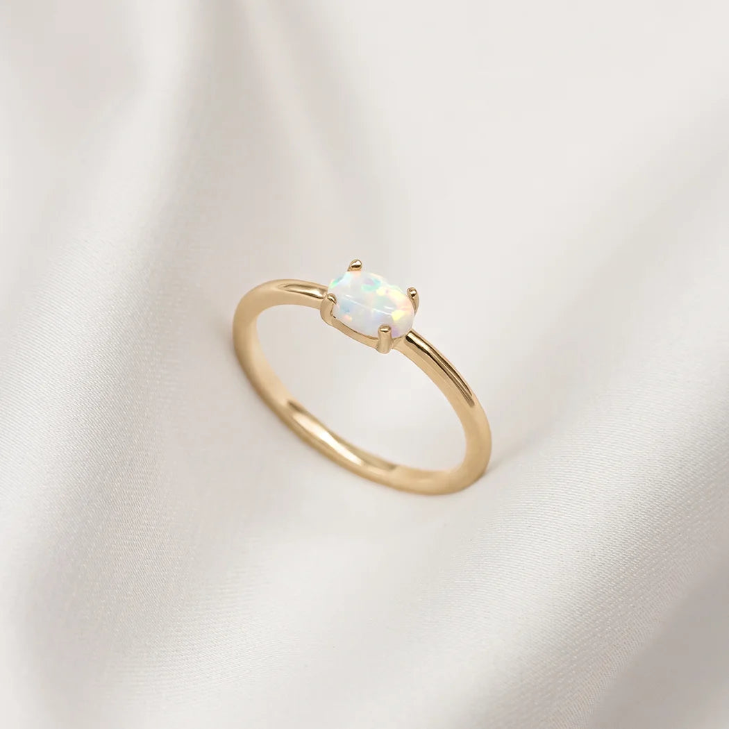 Opal Oval Gemstone Ring