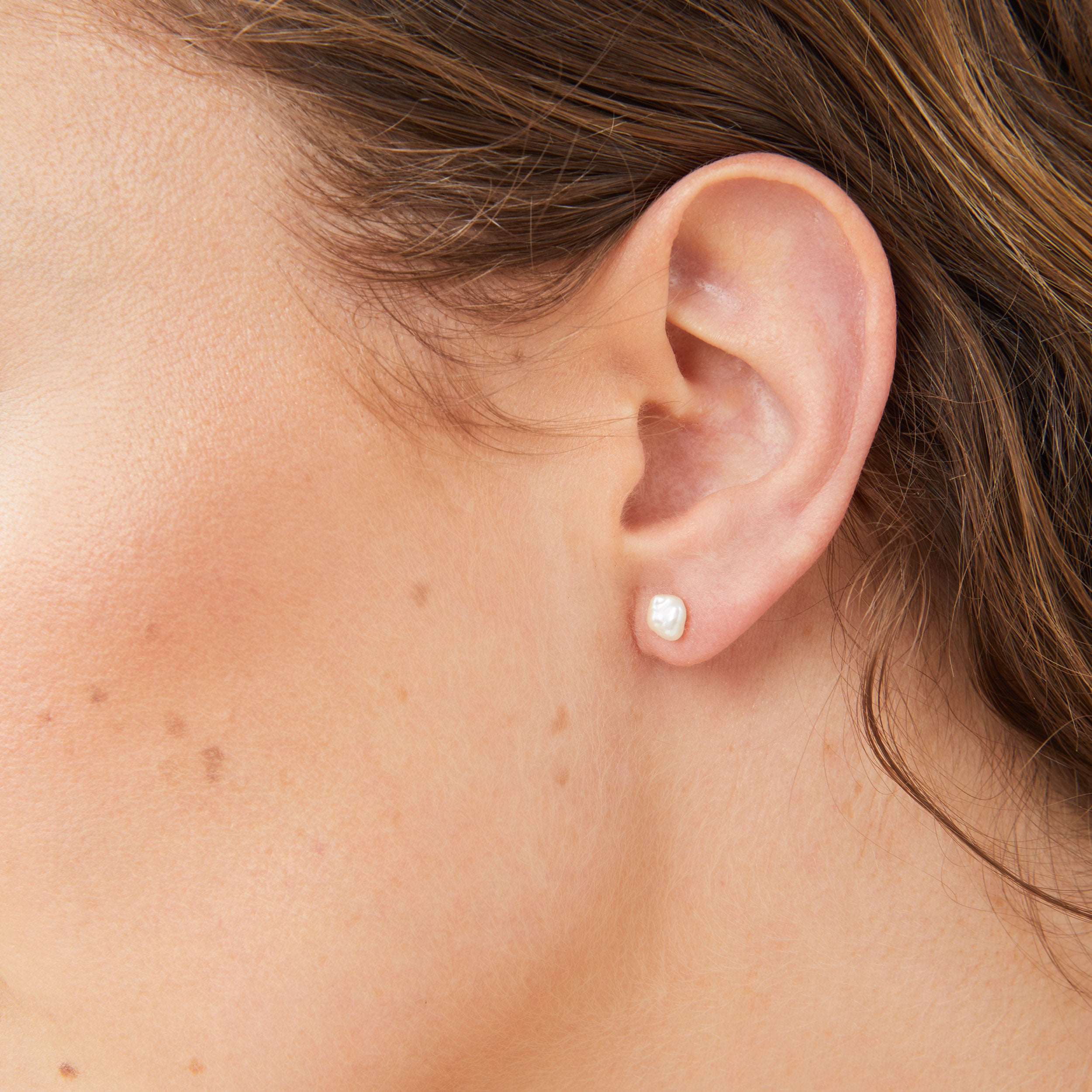 Mini Keshi Pearl Necklace and Stud Earring Set