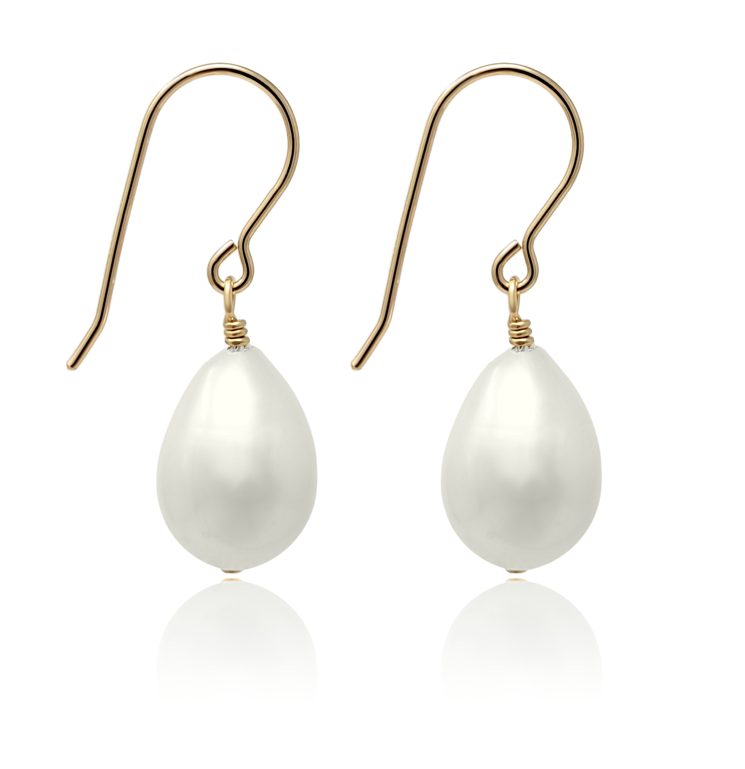drop pearl fish hook earrings