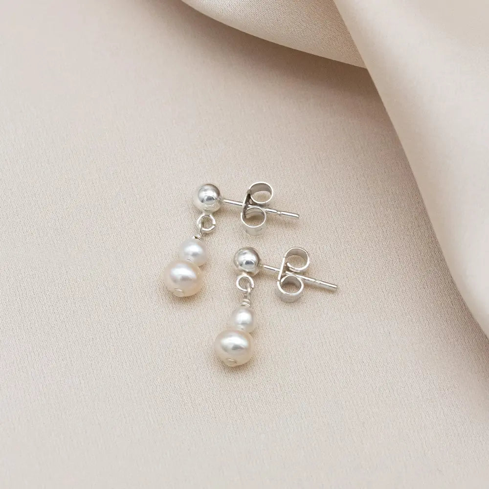 Sophia Double Drop Pearl Earring