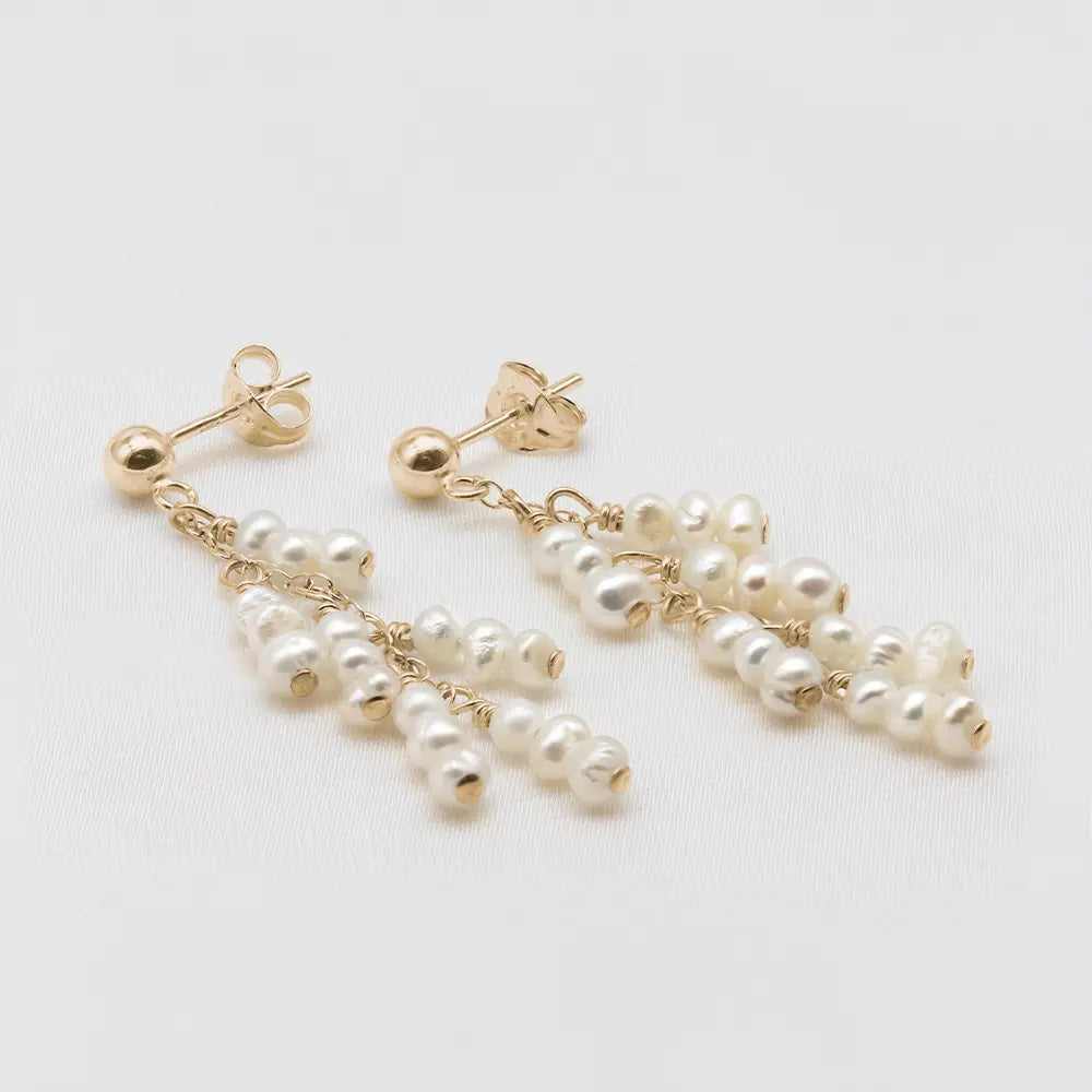 Delilah Tiny Pearl Waterfall Earrings