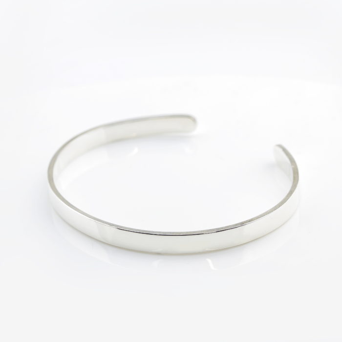 Secret Message Silver Cuff Bangle