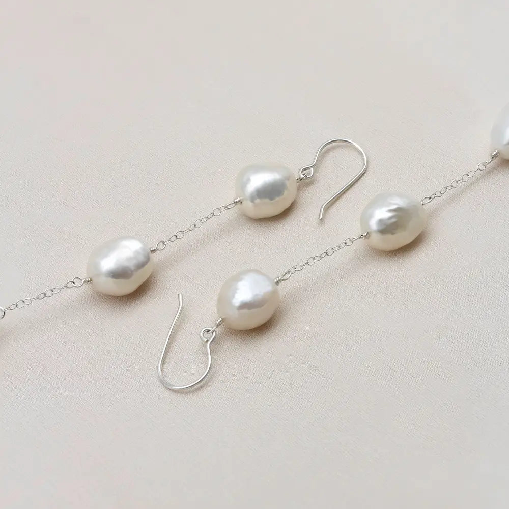 Savannah Long Pearl Earrings
