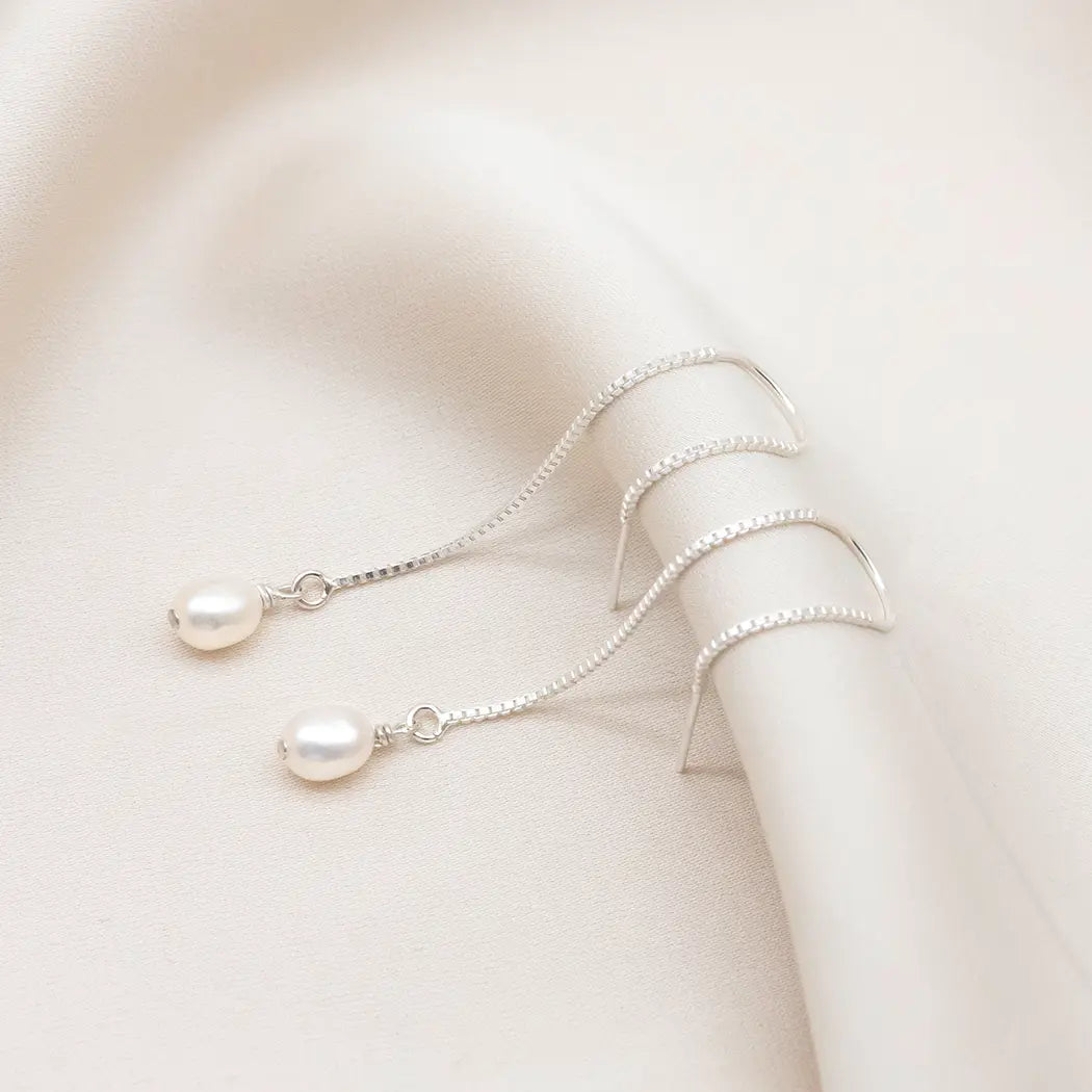 Lola Bridesmaid Pearl Dangle Earrings