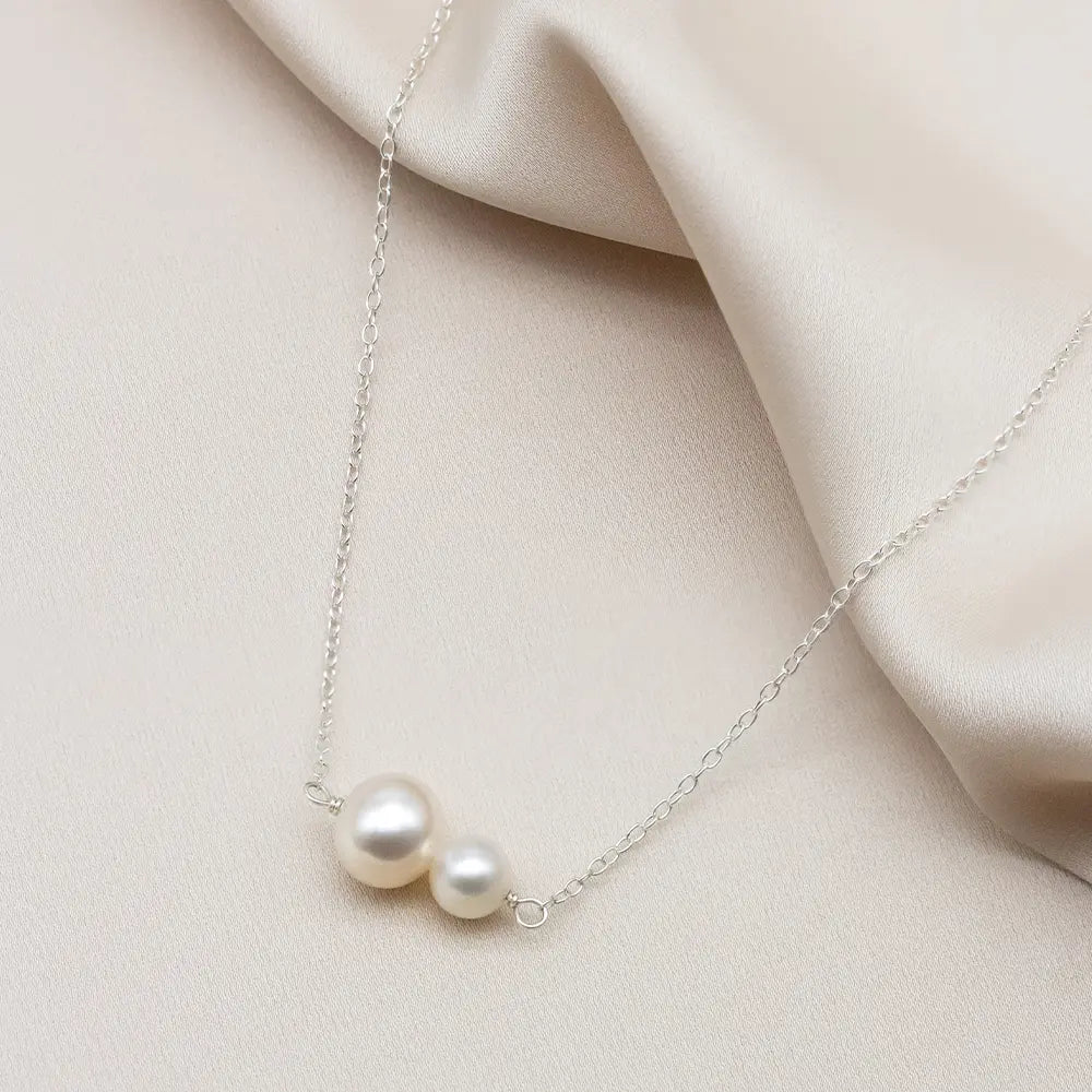 Two Pearl Necklace and Earring Set - Sophia