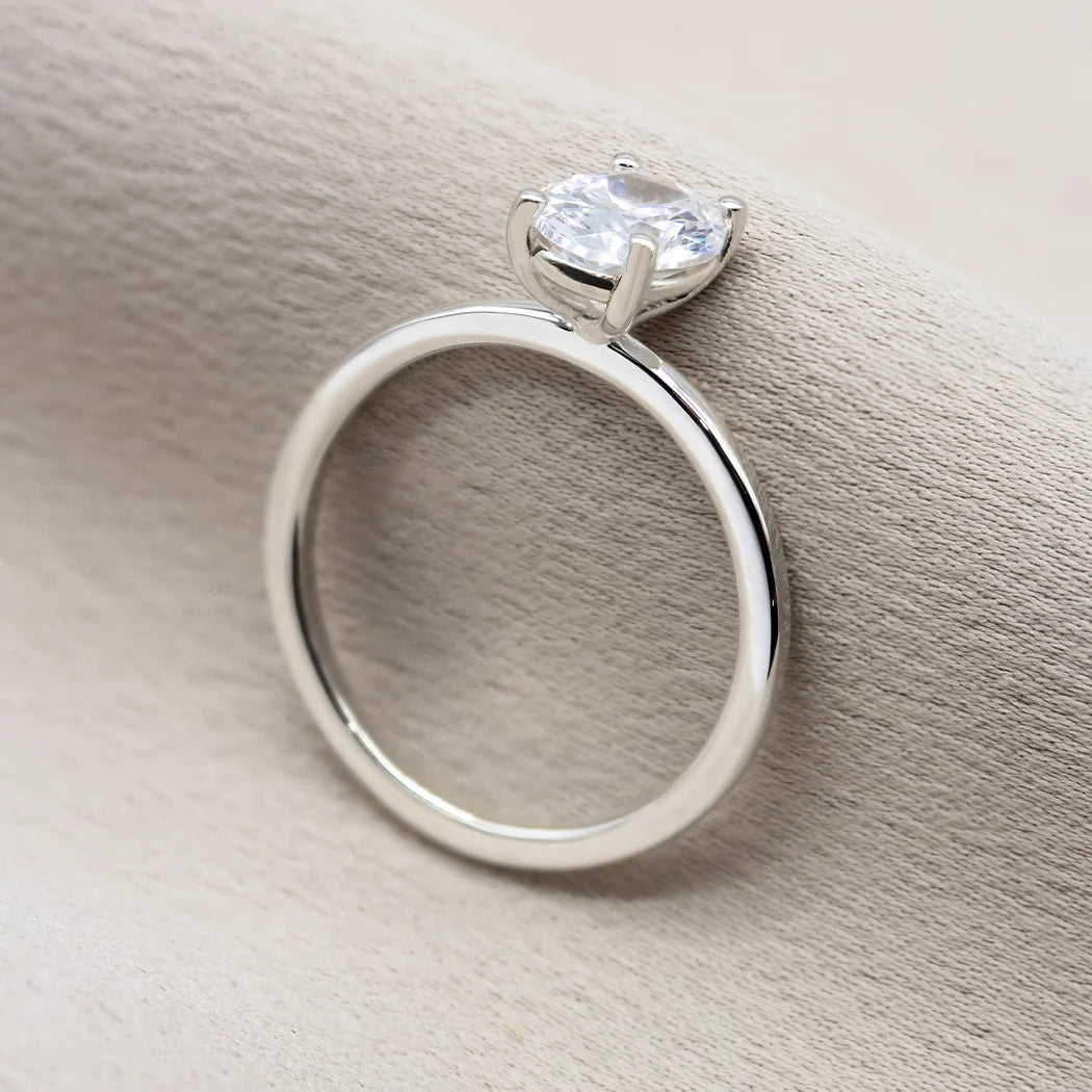 Sterling Silver 1ct Oval Engagement Ring - Asha