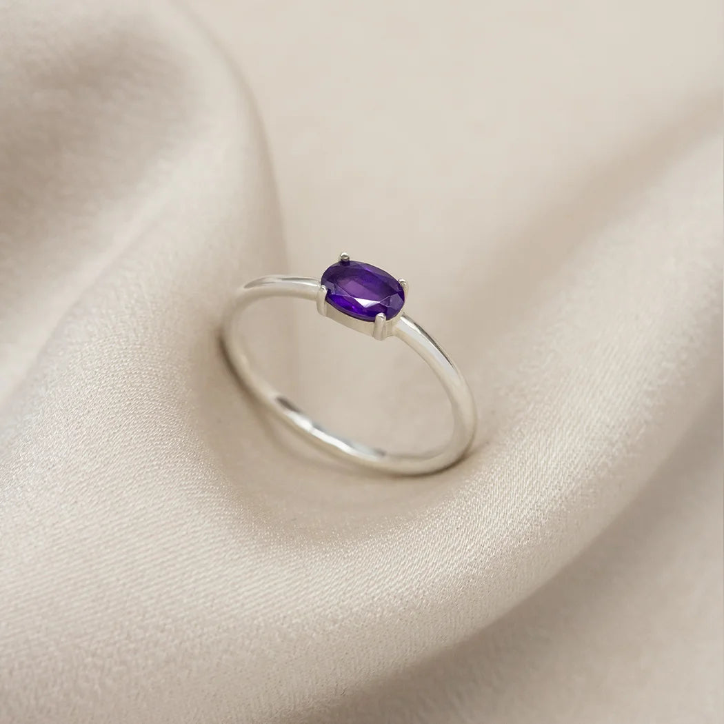 Amethyst Oval Gemstone Ring