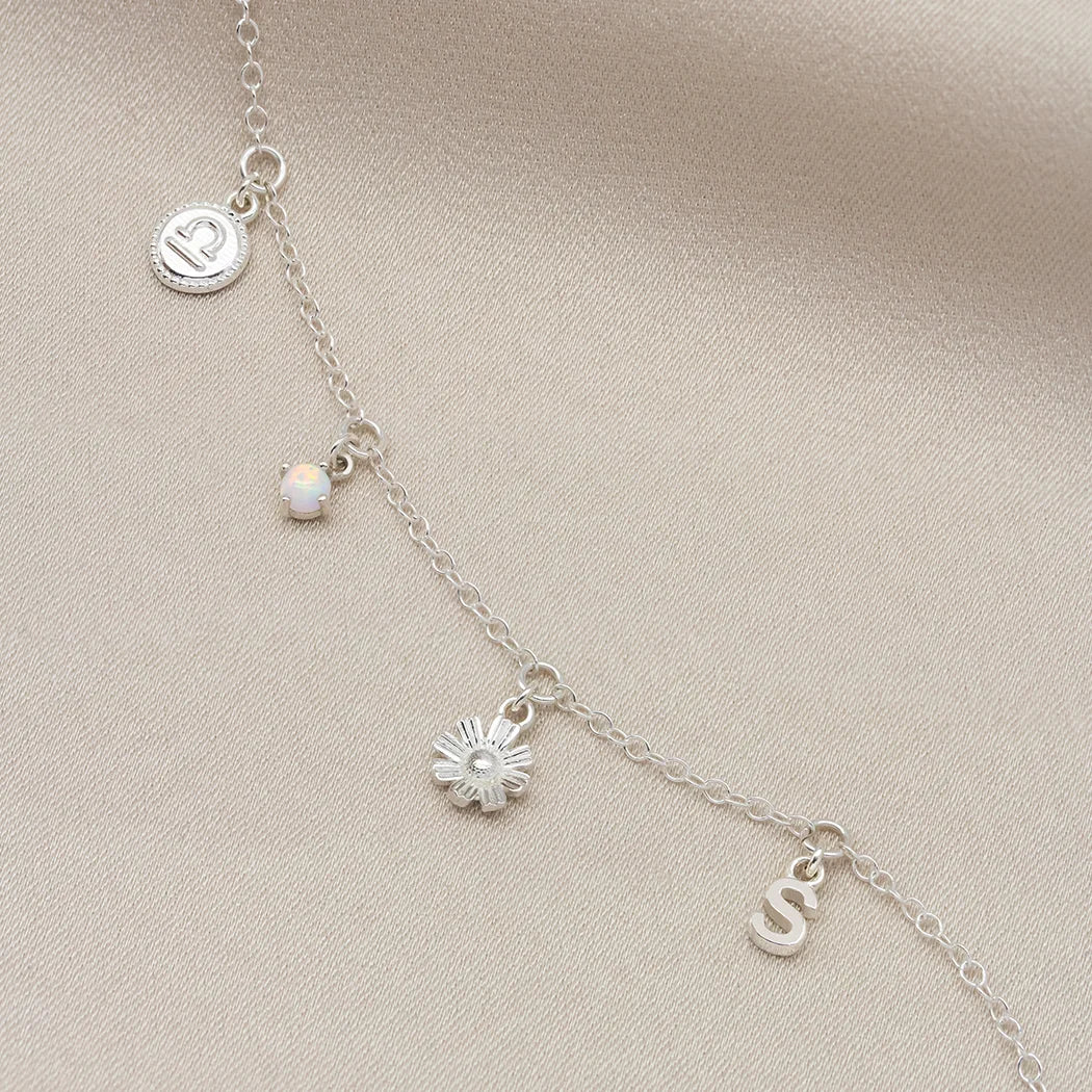October Birthday Symbols Charm Bracelet