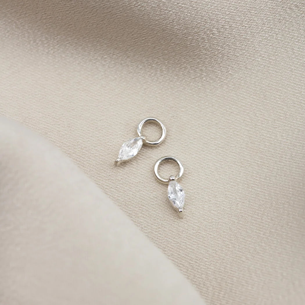 Mini Marquise Birthstone Huggy Hoops