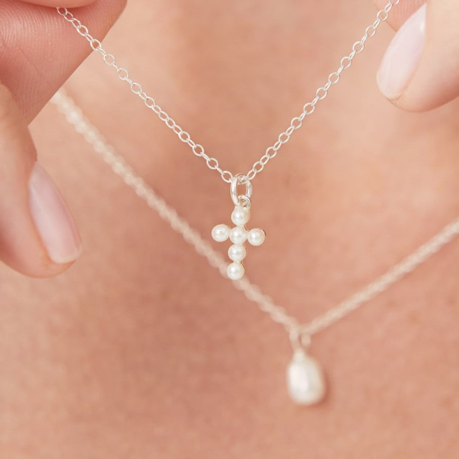 Sterling Silver Mini Cross Necklace
