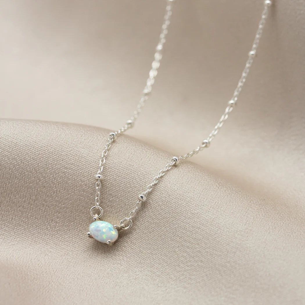 Opal Oval Gemstone Necklace