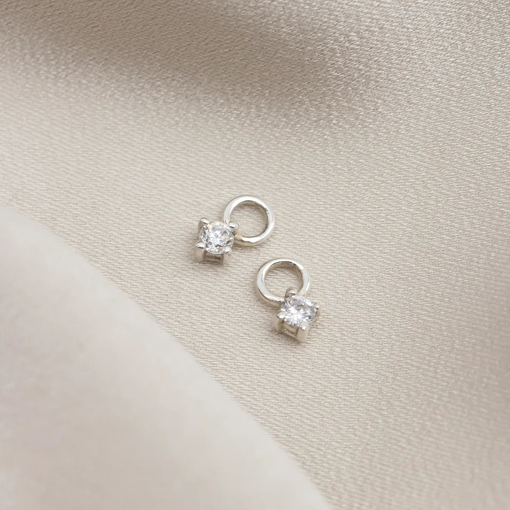 Mini Round Birthstone Huggy Hoops