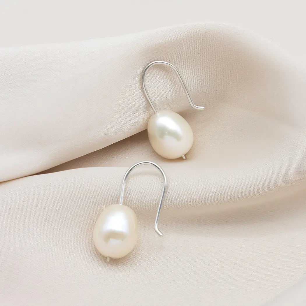 Simple Pearl Drop Earrings - Juliet