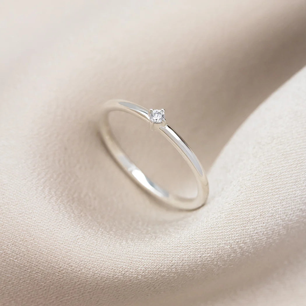 Mini Single Crystal Birthstone Ring