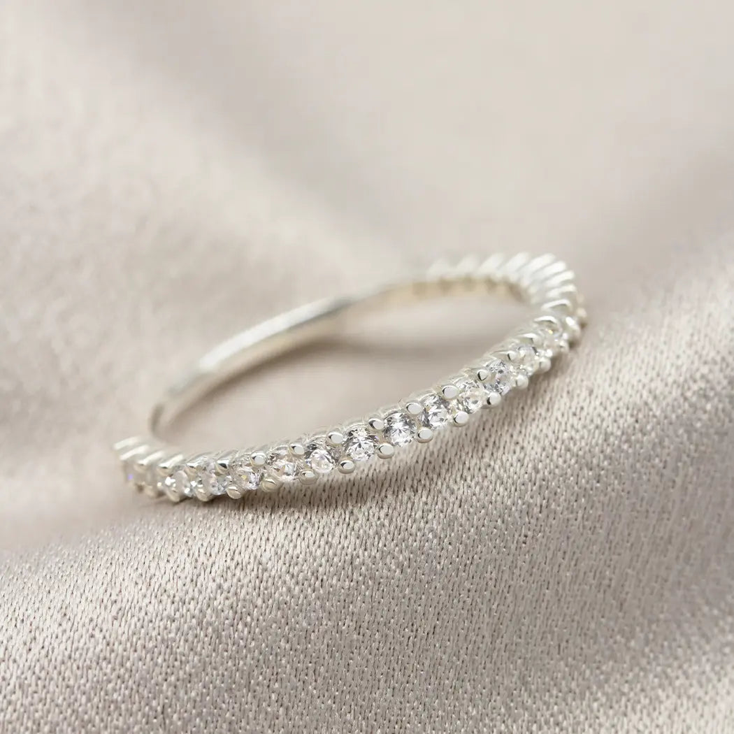Sterling Silver Anniversary Eternity Ring - Choose Number of Stones