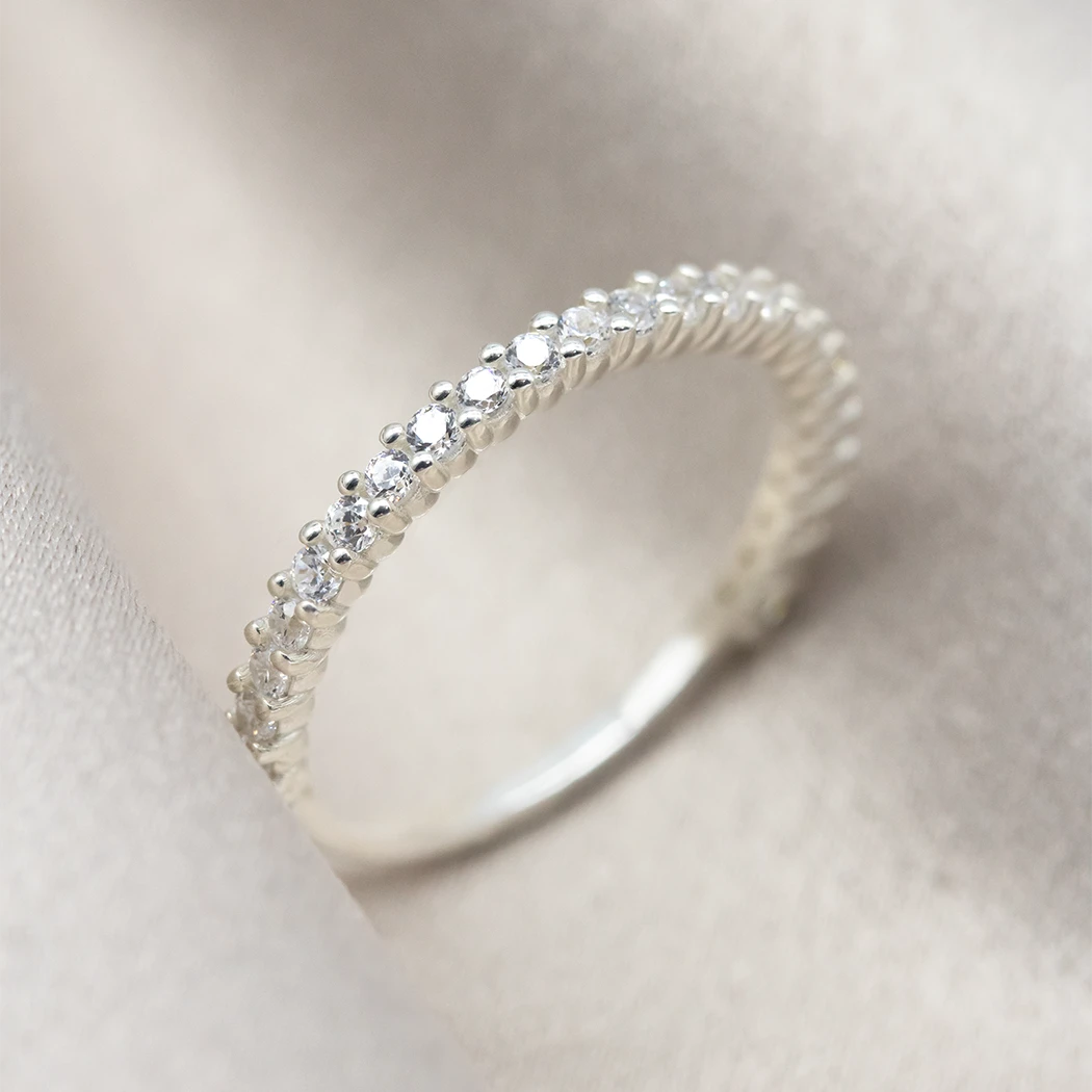 Sterling Silver Anniversary Eternity Ring - Choose Number of Stones