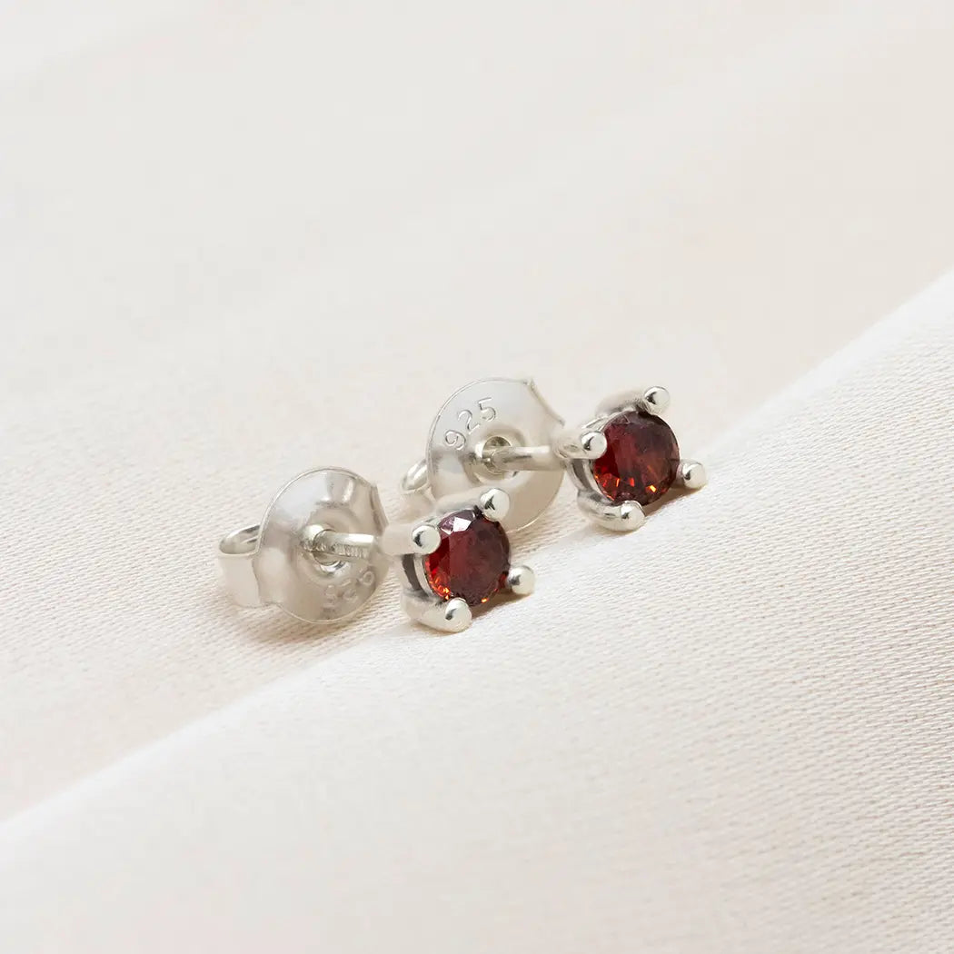 Birthstone Stud Earrings - 3mm (Select Your Birthstone)