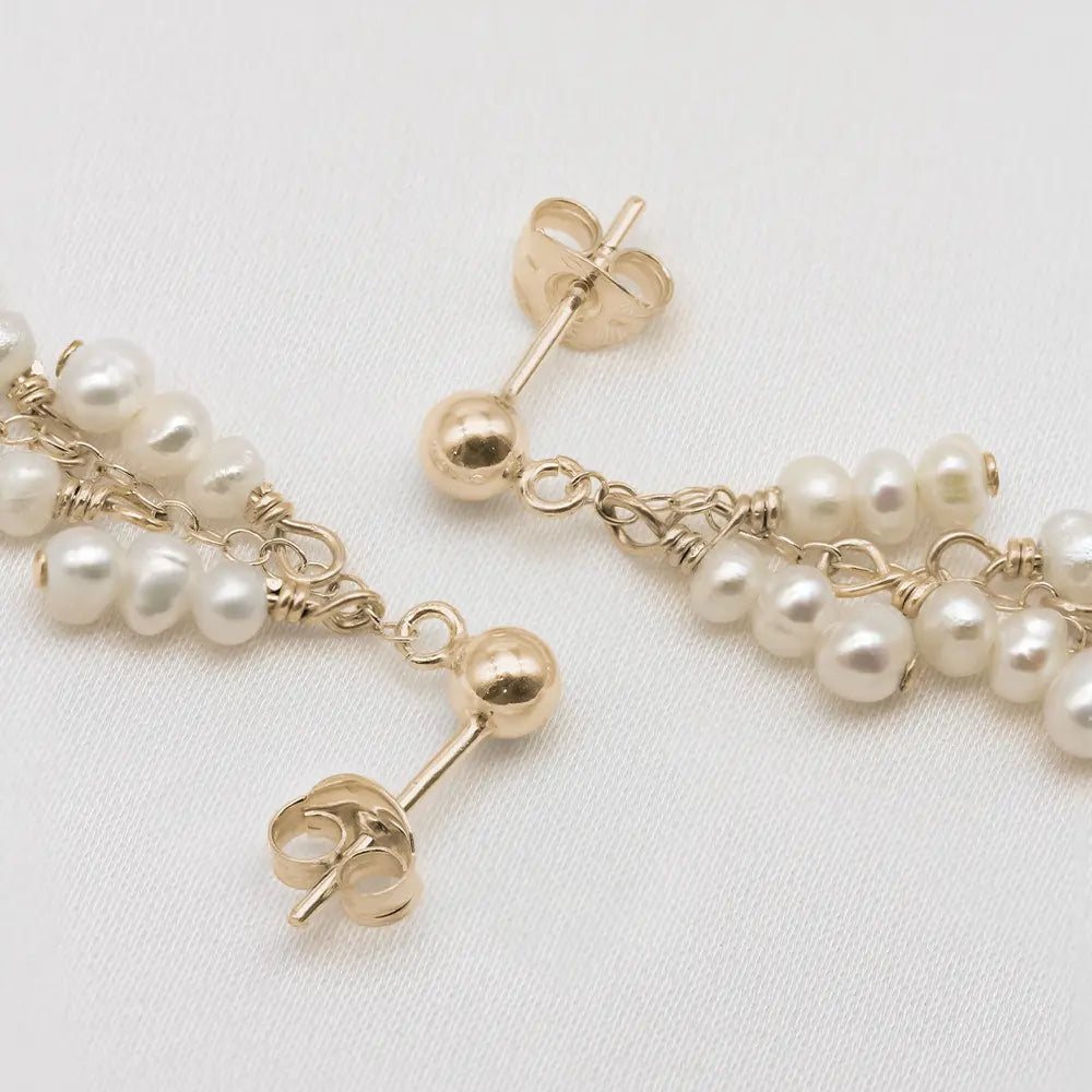 Delilah Tiny Pearl Waterfall Earrings