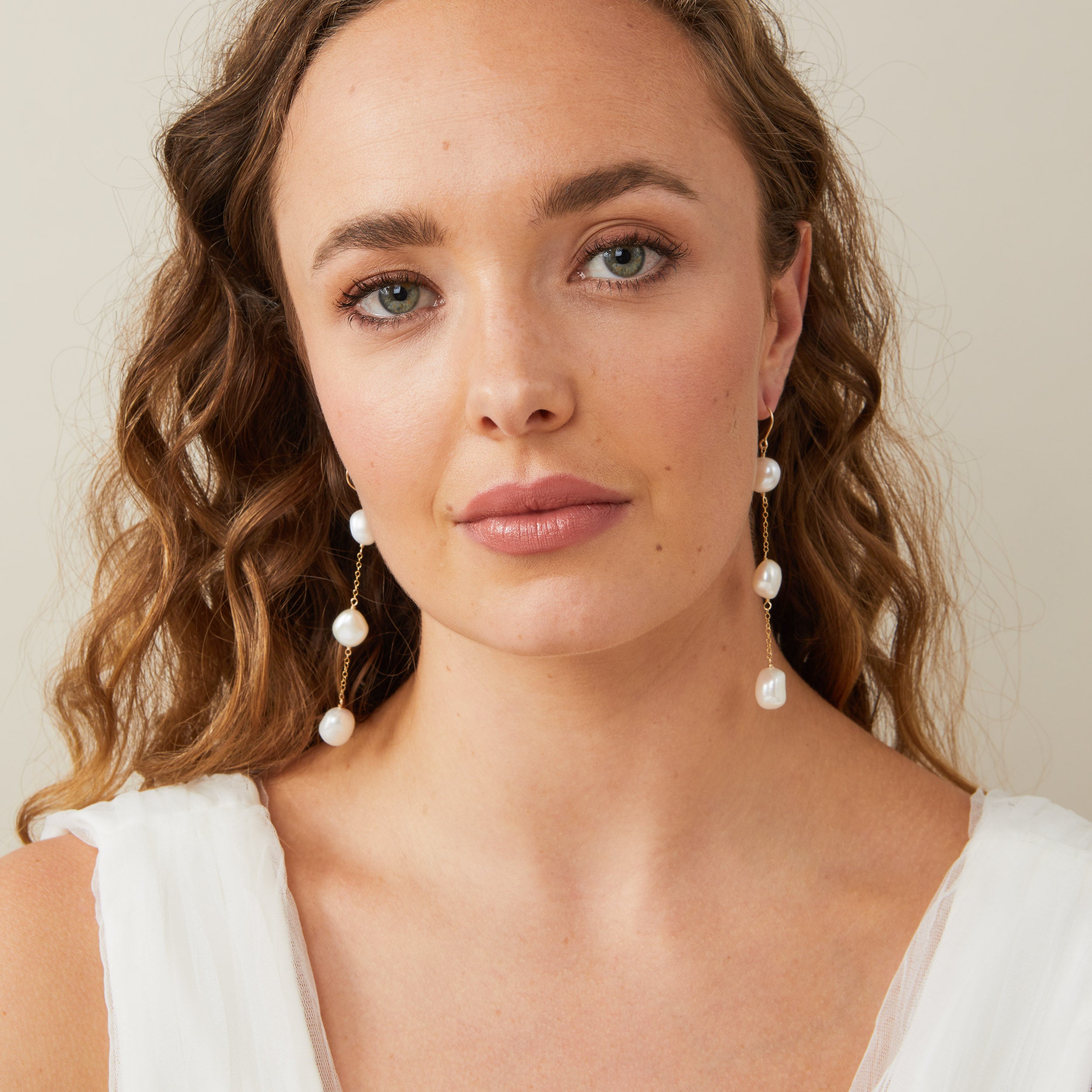 Savannah Long Pearl Earrings