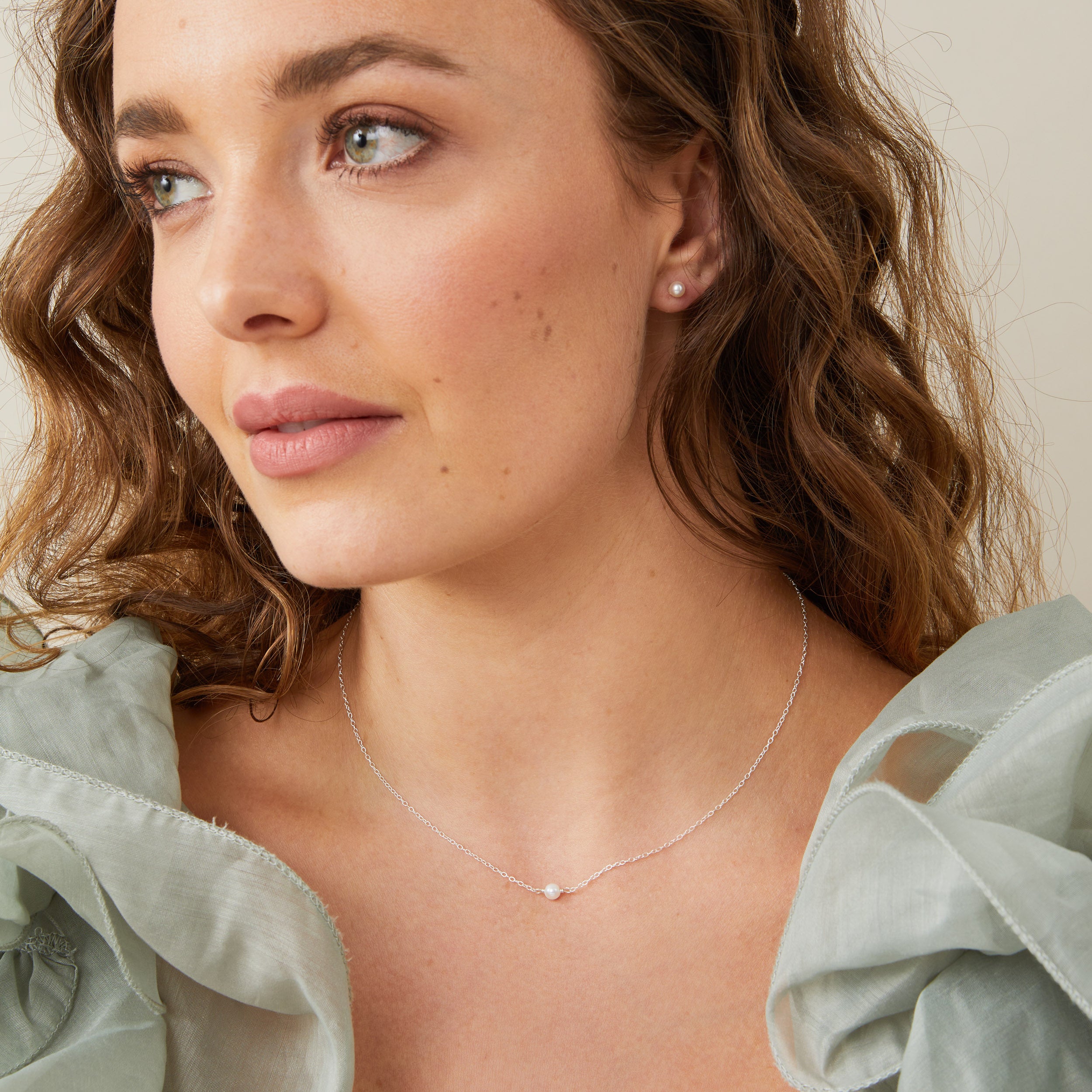 Mini Luna Pearl Stud Earrings