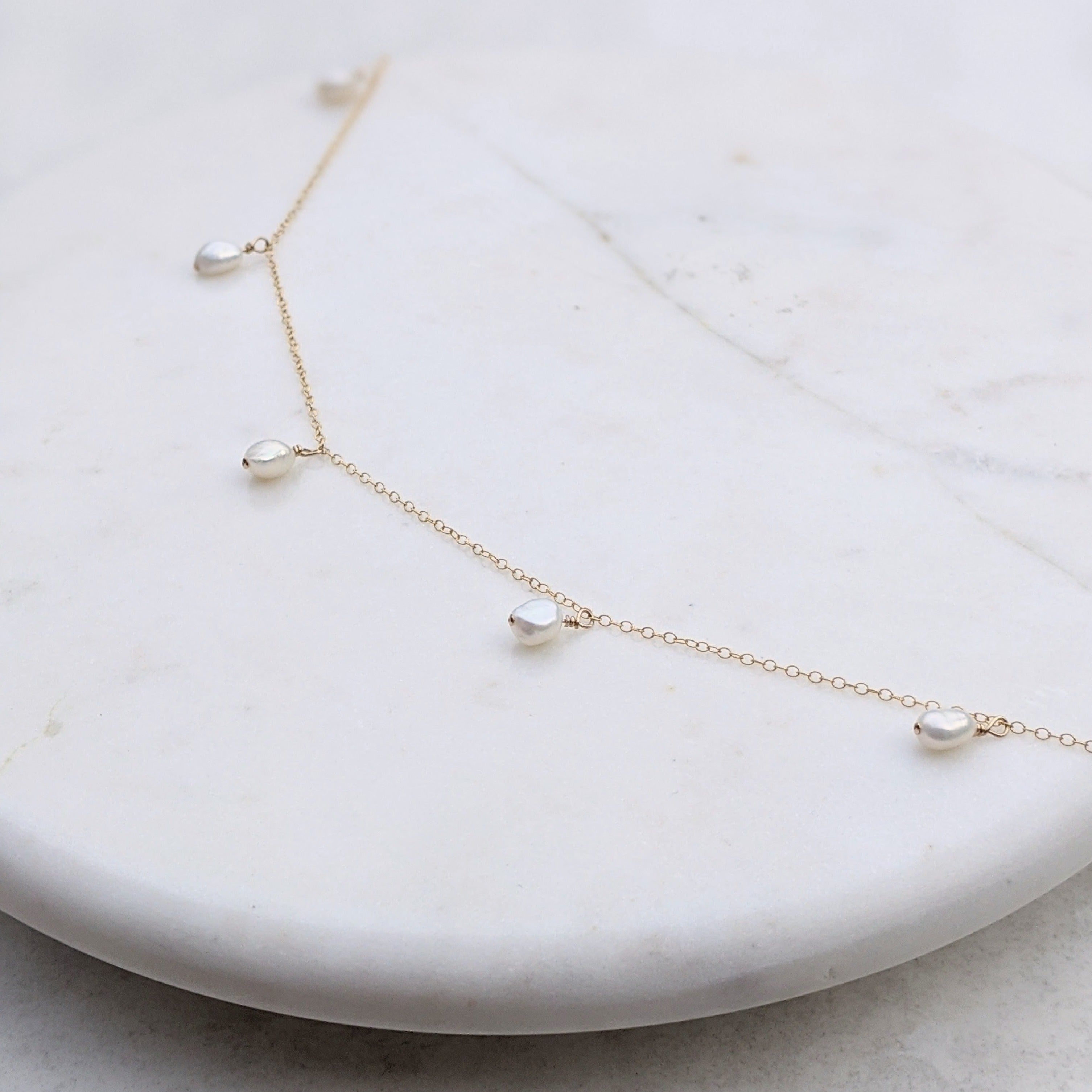 5 small pear necklace annalise sideways