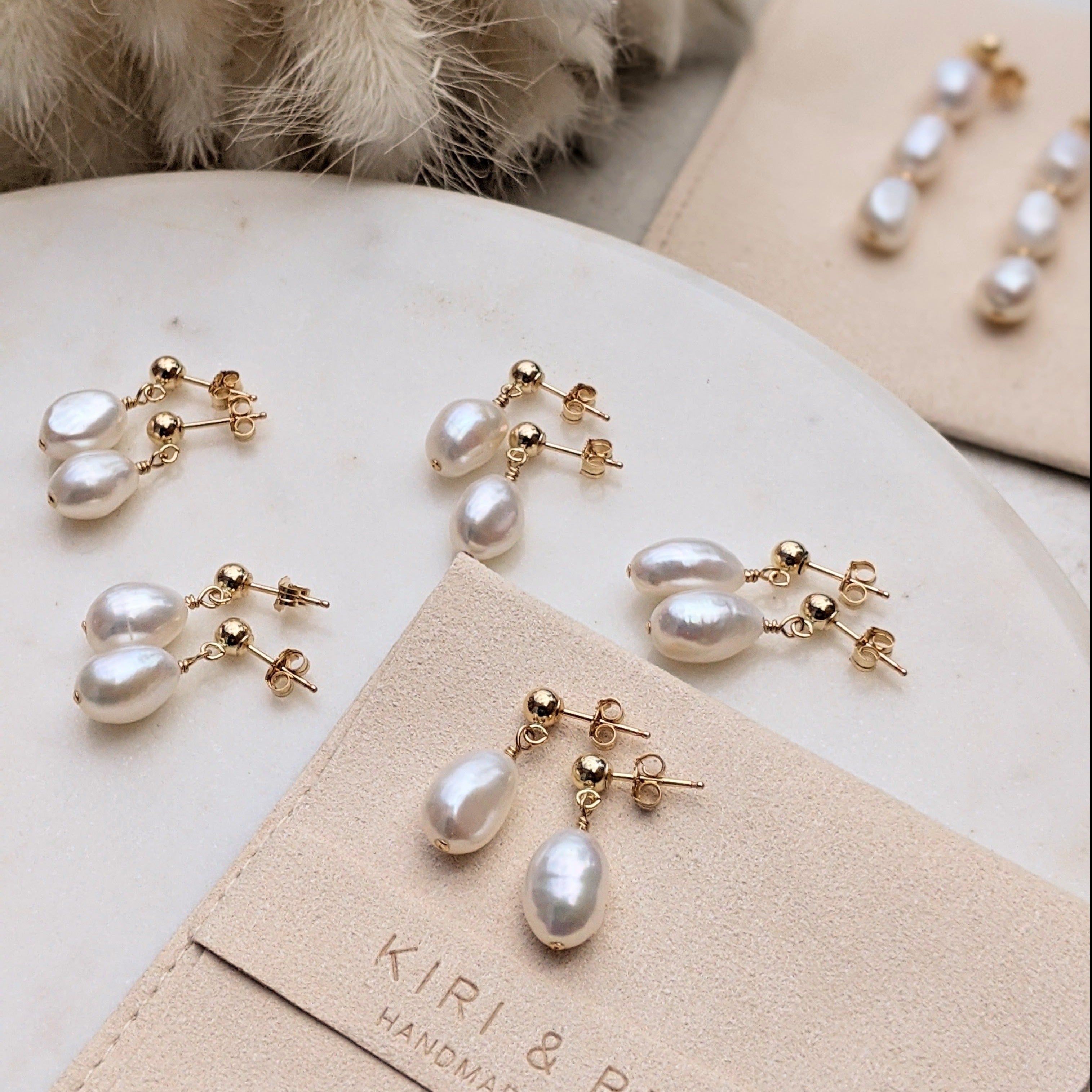 Ball Stud Single Baroque Pearl Drop Earrings Multiple