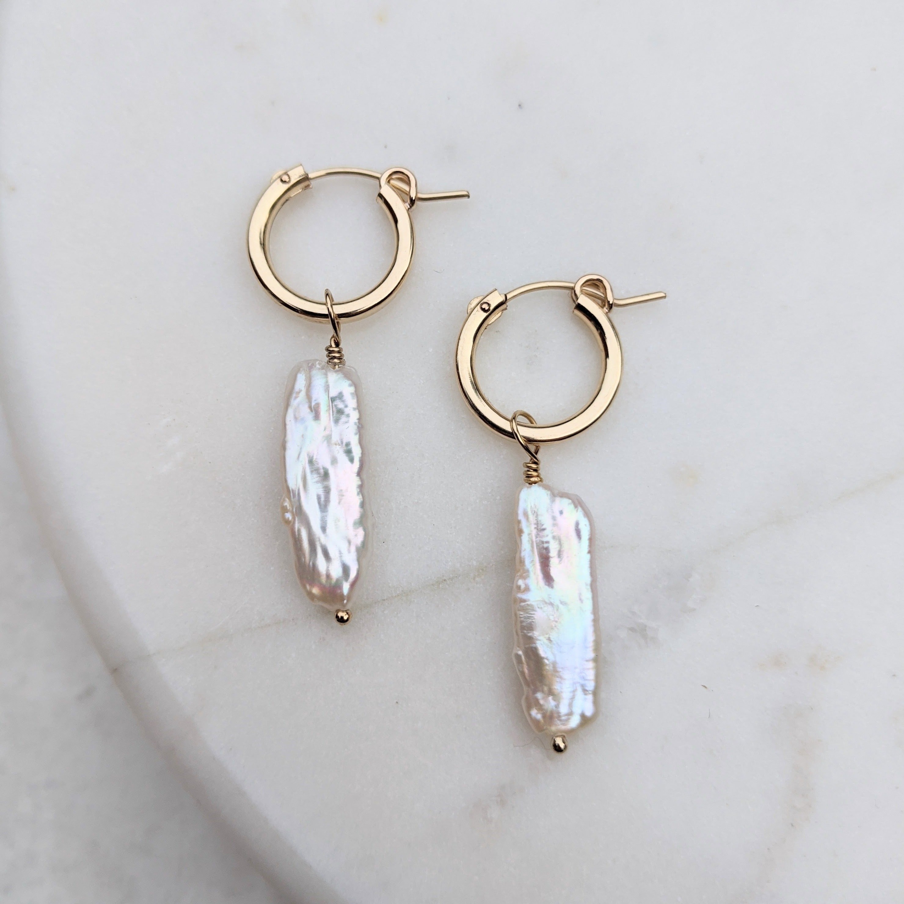 Biwa gold hoop earrings