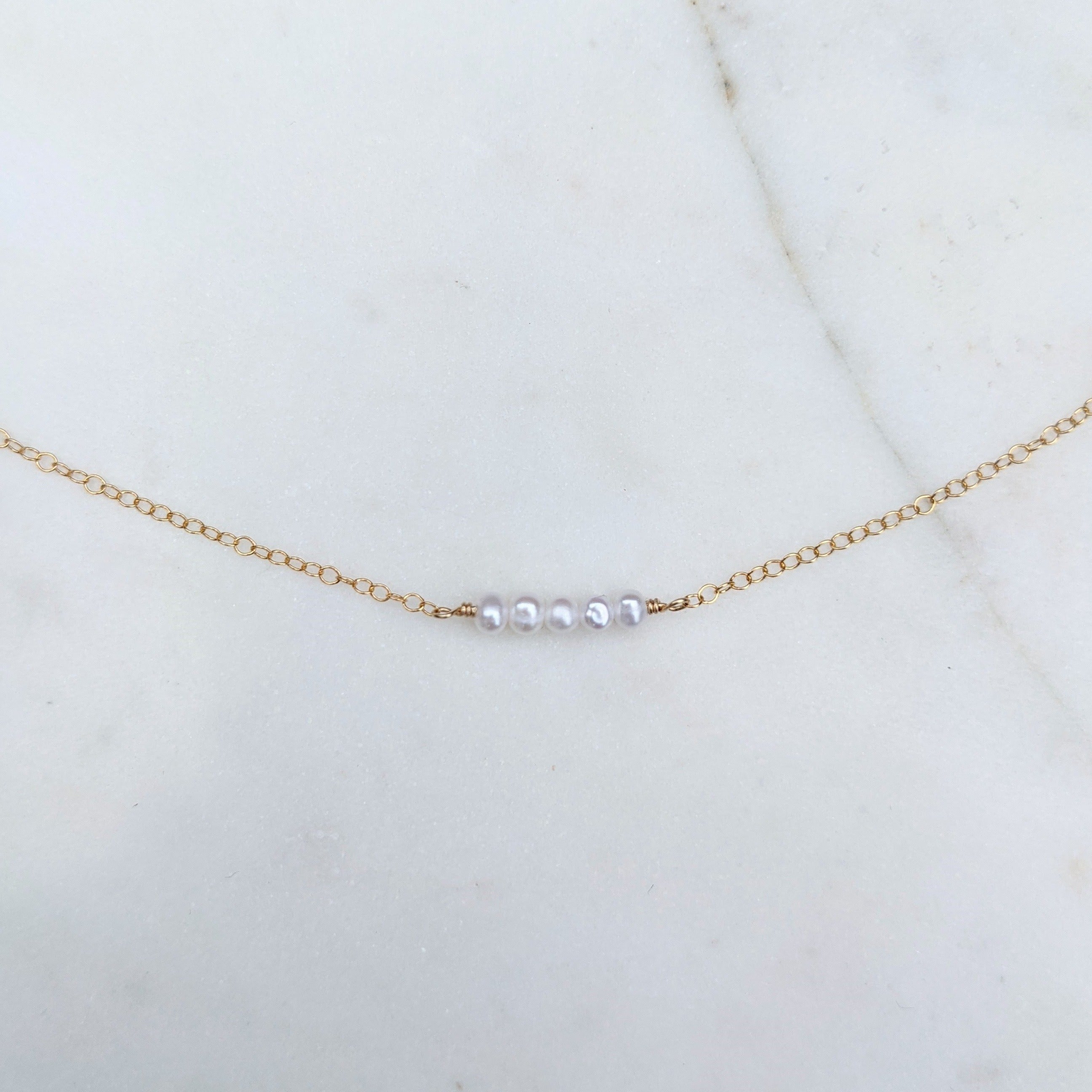 Tiny Pearl Necklace Neat