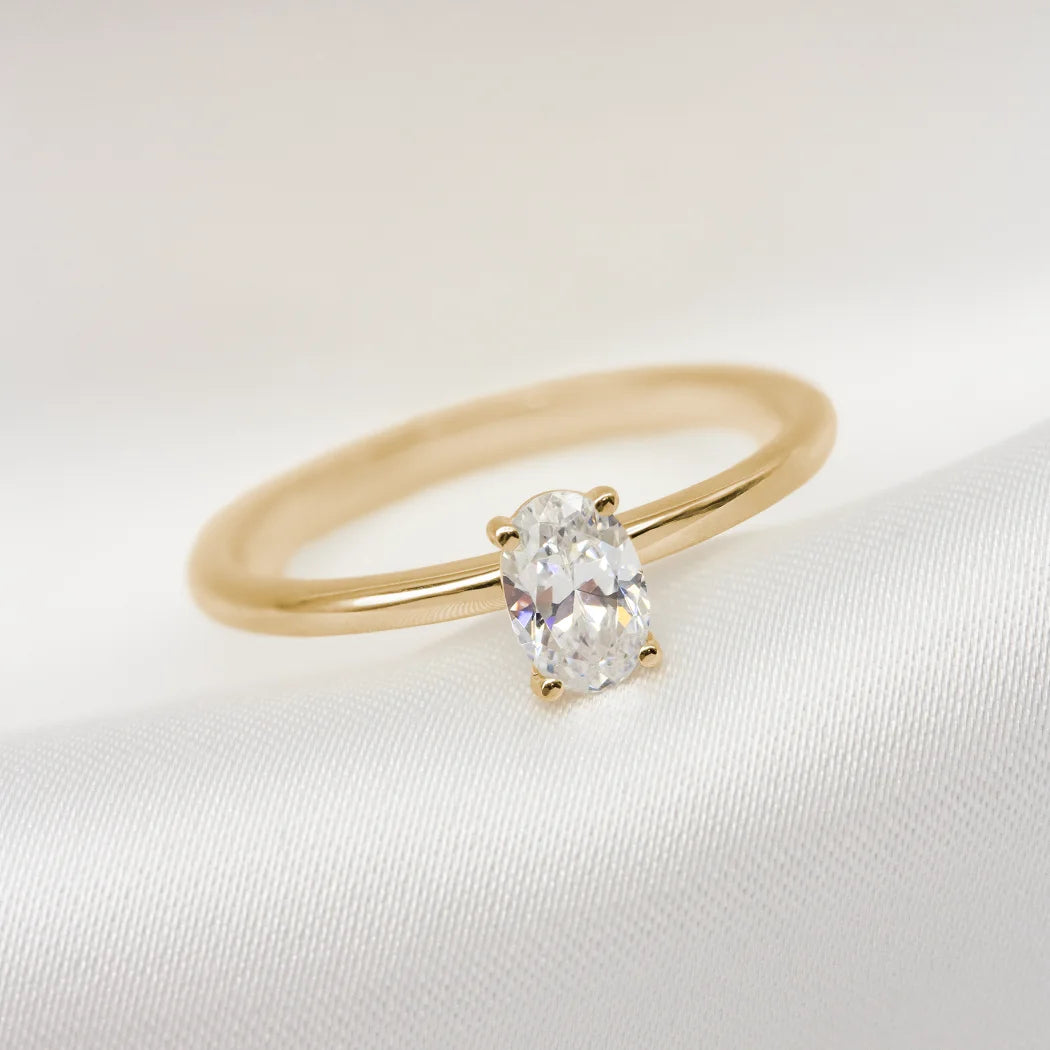 9ct Gold 0.5ct Oval Engagement Ring - Asha