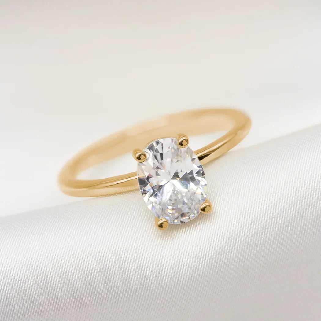 9ct Gold 1ct Oval Engagement Ring - Asha