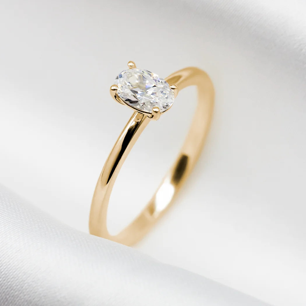 9ct Gold 0.5ct Oval Engagement Ring - Asha