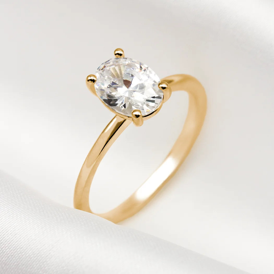 9ct Gold 1ct Oval Engagement Ring - Asha