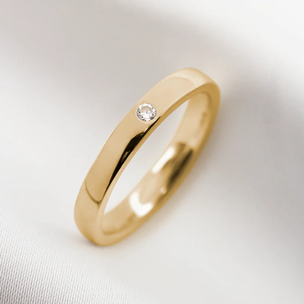 9ct Solid Gold Single Stone Ring - Della