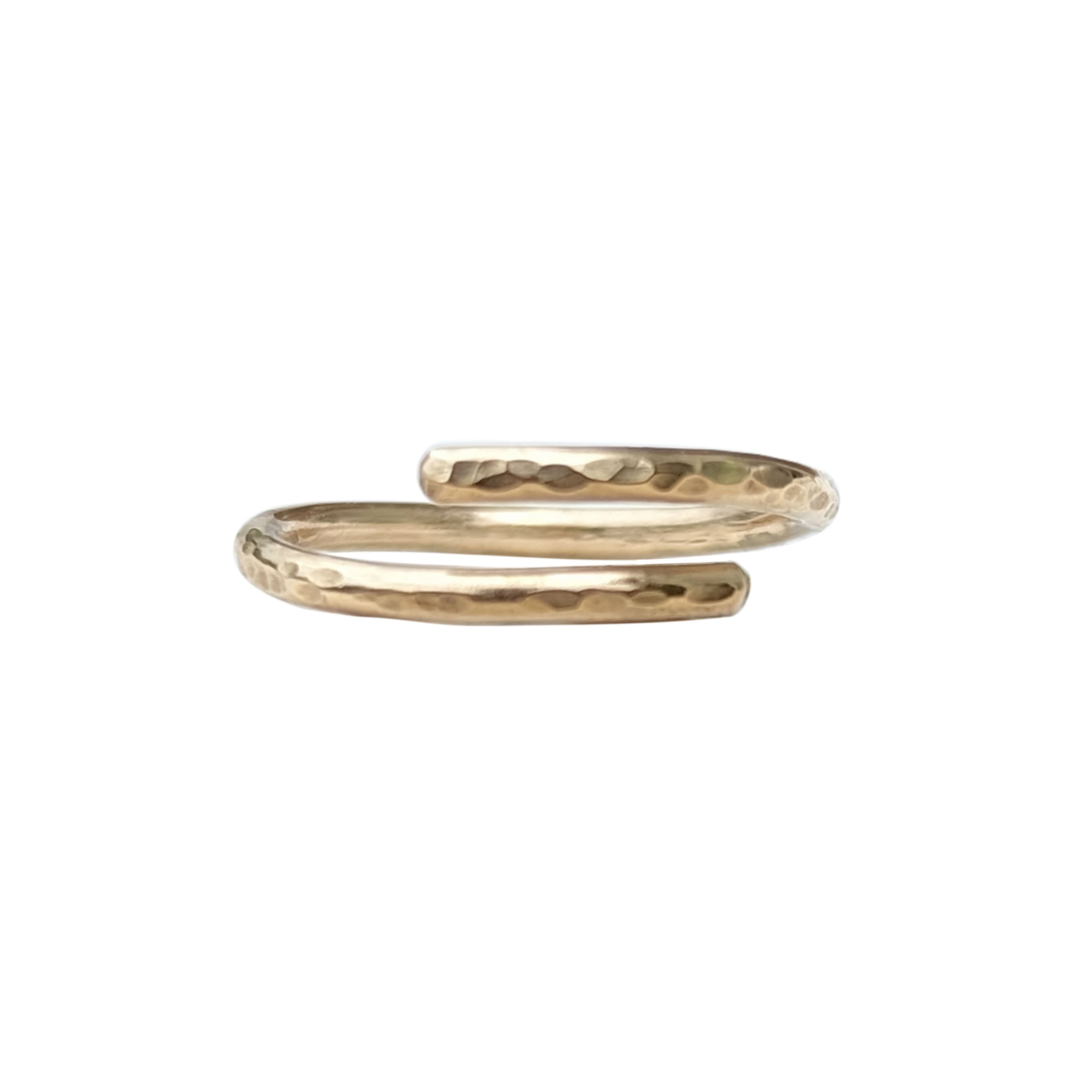 gold filled adjustable hammered gold ring