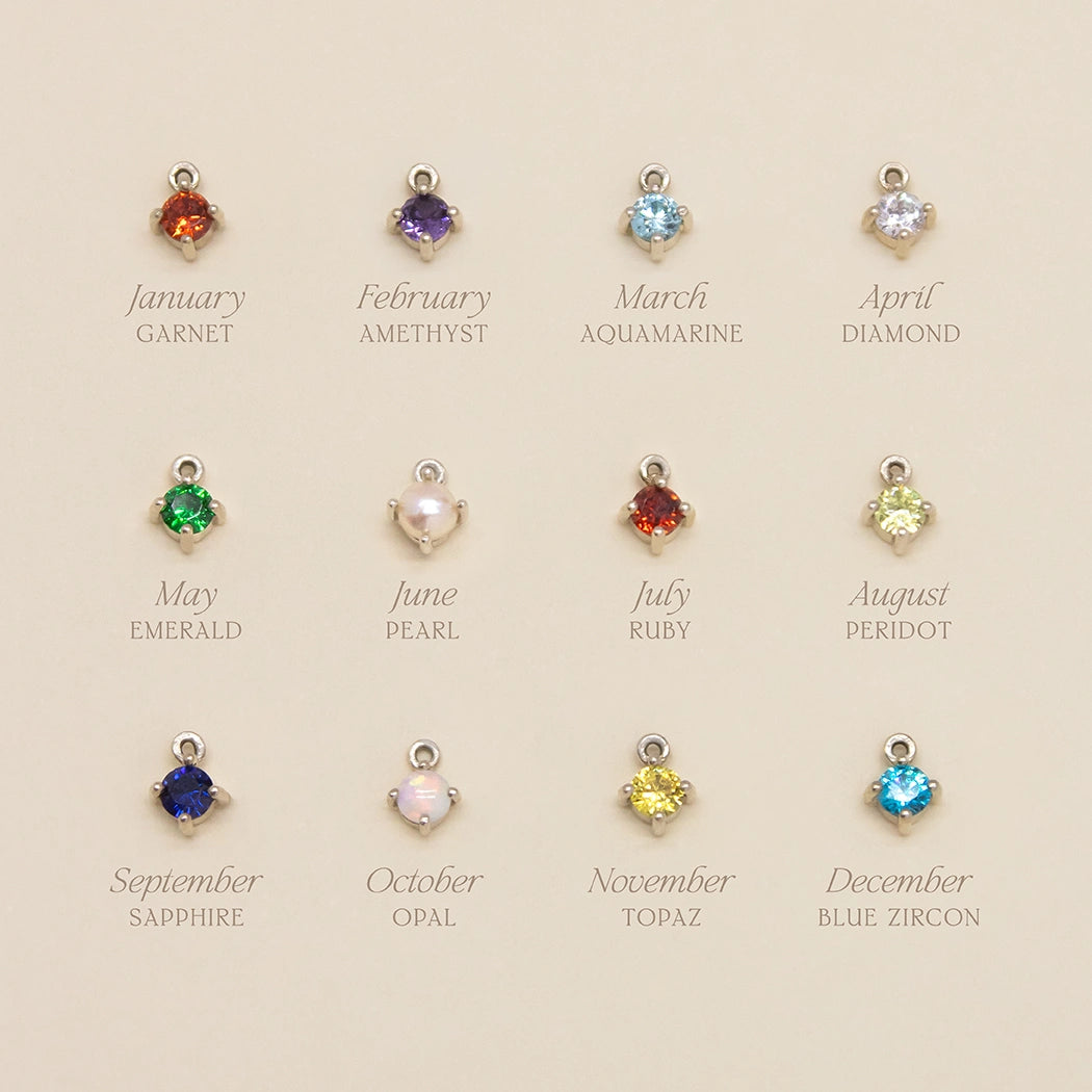 Mini Round Birthstone Huggy Hoops