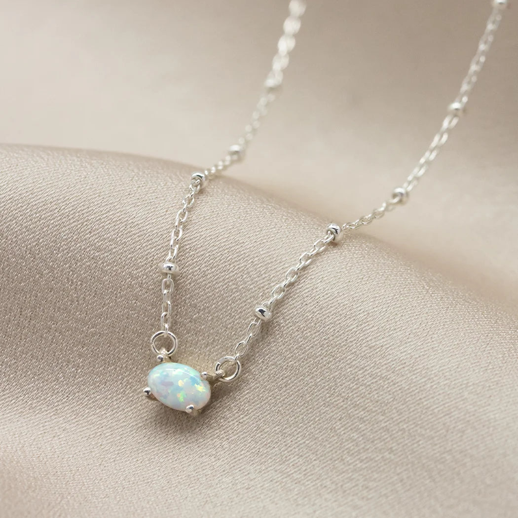 Opal Oval Gemstone Necklace