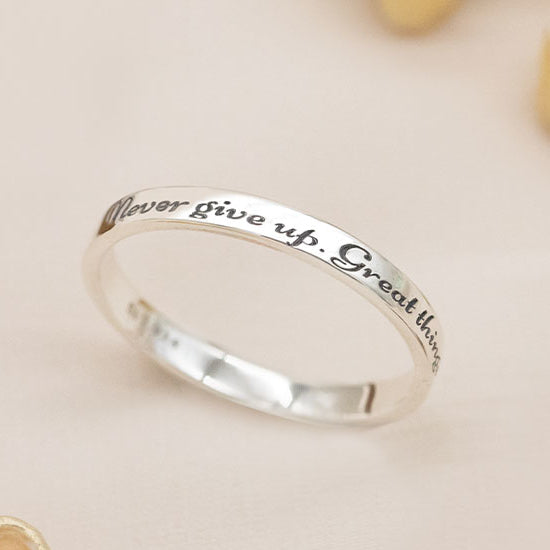 Dainty Engraved Sterling Silver Ring