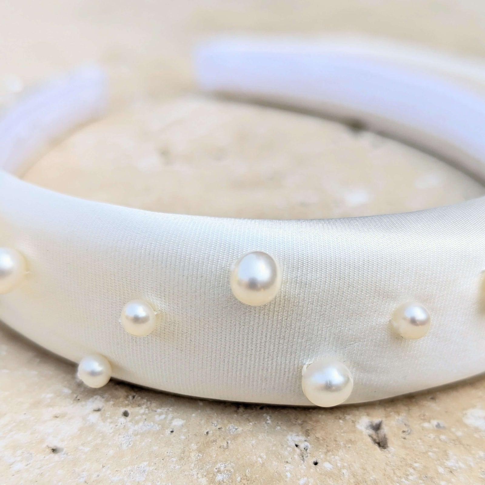 Luxury Handmade Blue Pearl Hairband