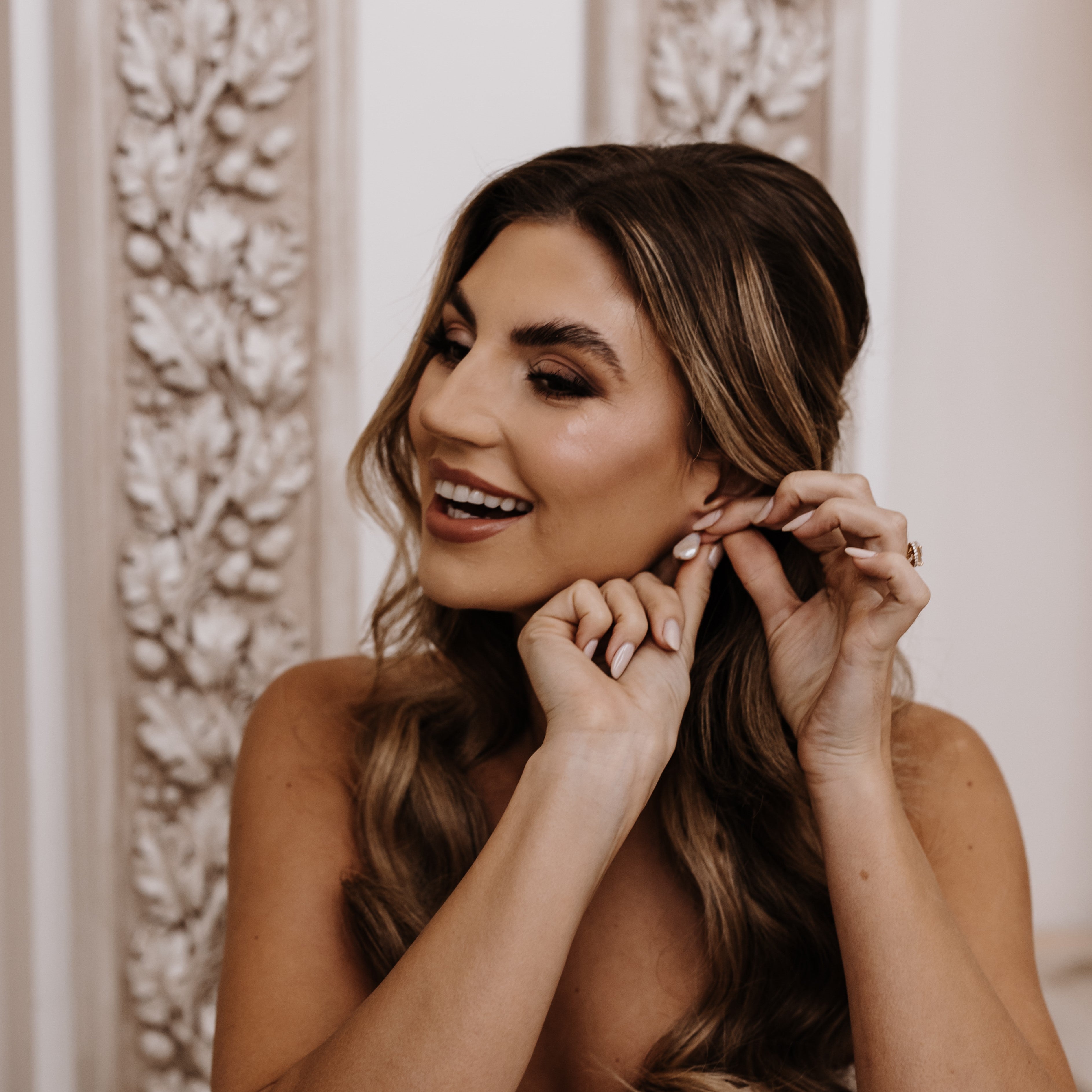 Gaia Large Pearl Drop Bridal Earrings